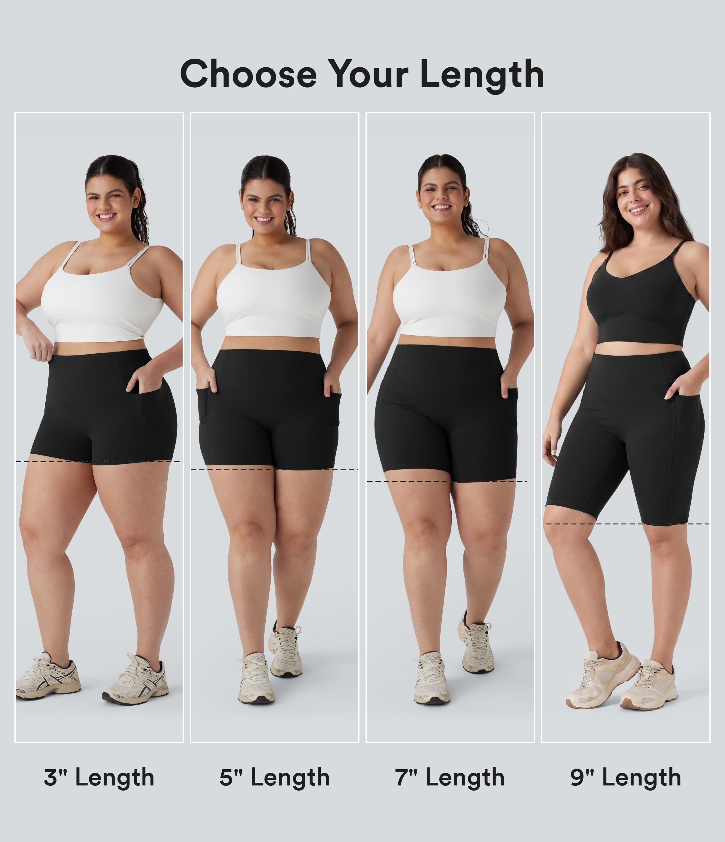 Volcanic Ash Plus Size Halara UltraSculpt™ High Waisted Scrunch Butt Lifting Tummy Control Shaping Training Biker Shorts 7'' with Pockets / 2