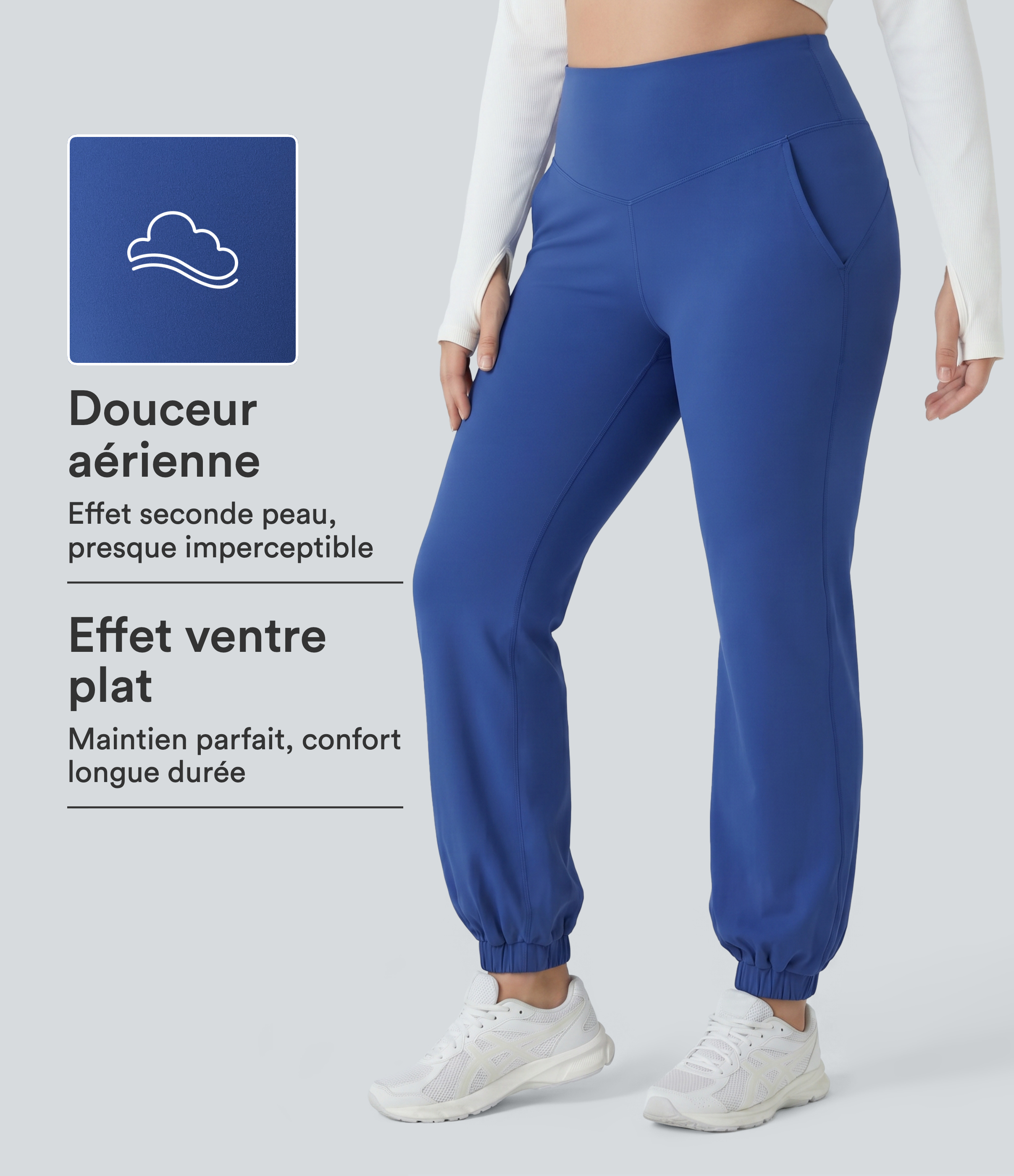 Jogging de danse grande taille SoftlyZero™ taille haute gainant coupe ballon avec poches et protection solaire UPF50+