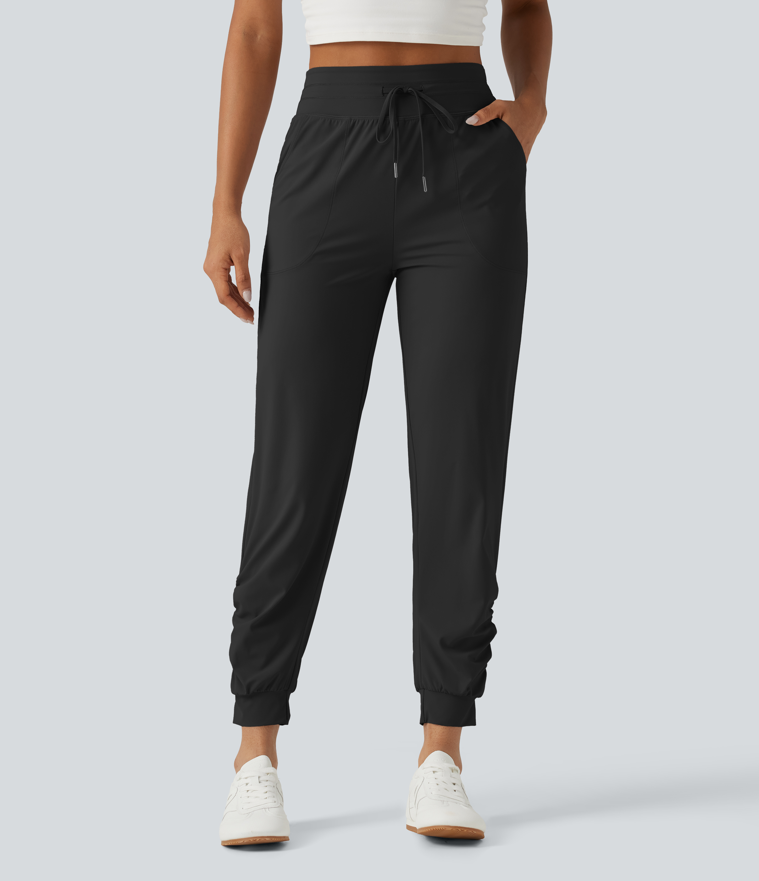 Halara UltraSculpt™ hoch taillierte, geraffte Yoga-Jogger mit Kordelzug und Taschen