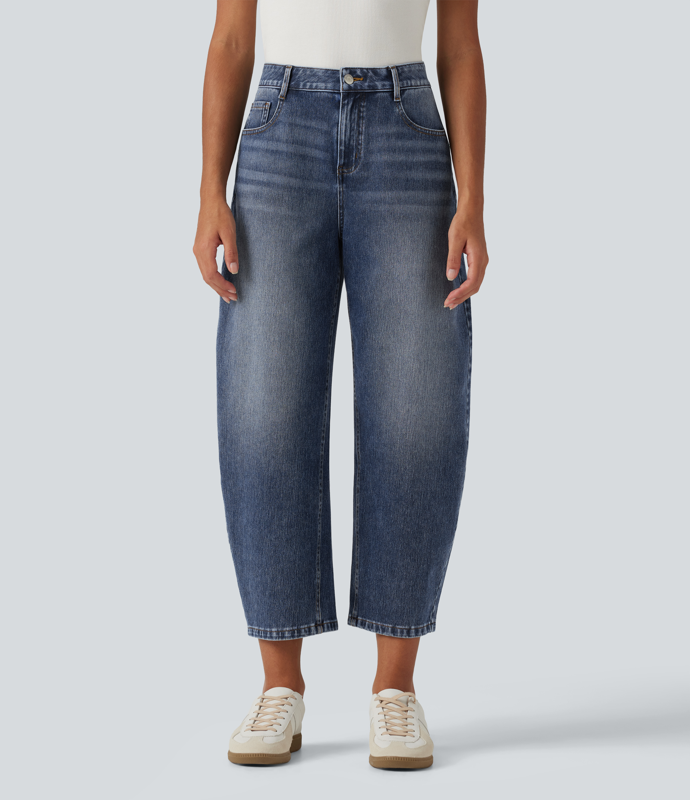 Jean Halara Flex™ taille mi-haute coupe barrel avec poches
