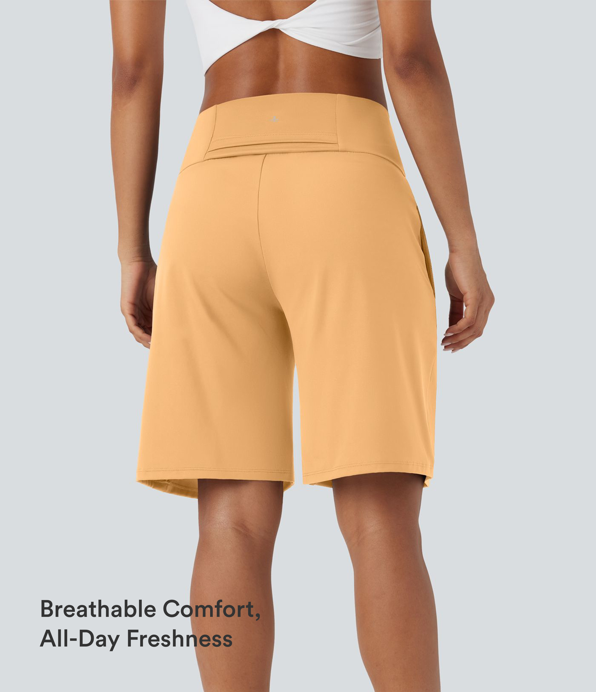 Sunburst SoftlyZero™ Airy High Waisted Pockets InstantCool Yoga Bermuda Shorts / 2