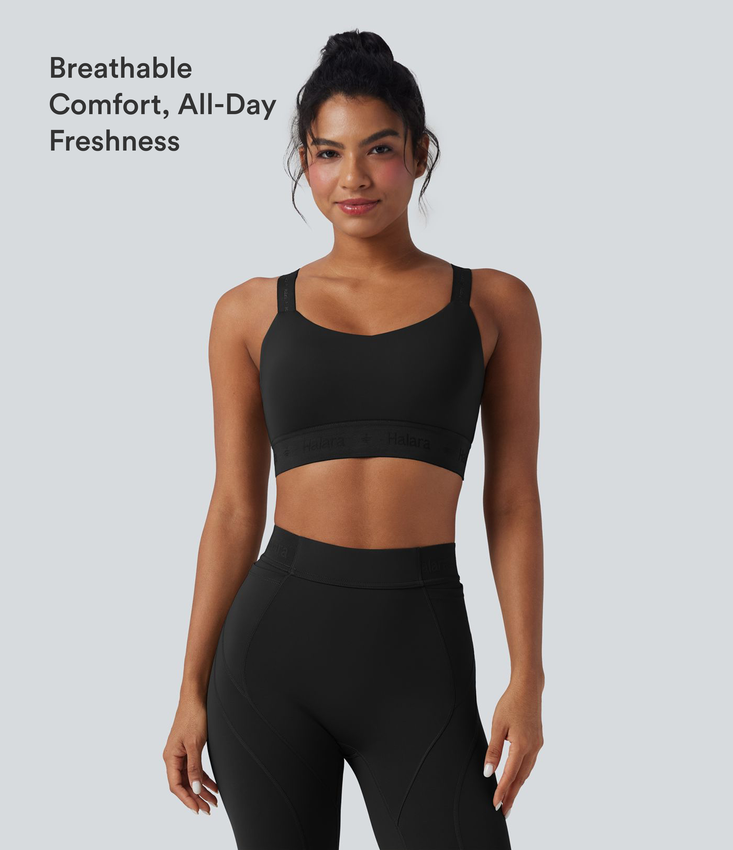 Black SpeedWave™ Low Support Quick Dry Running Sports Bra / 2