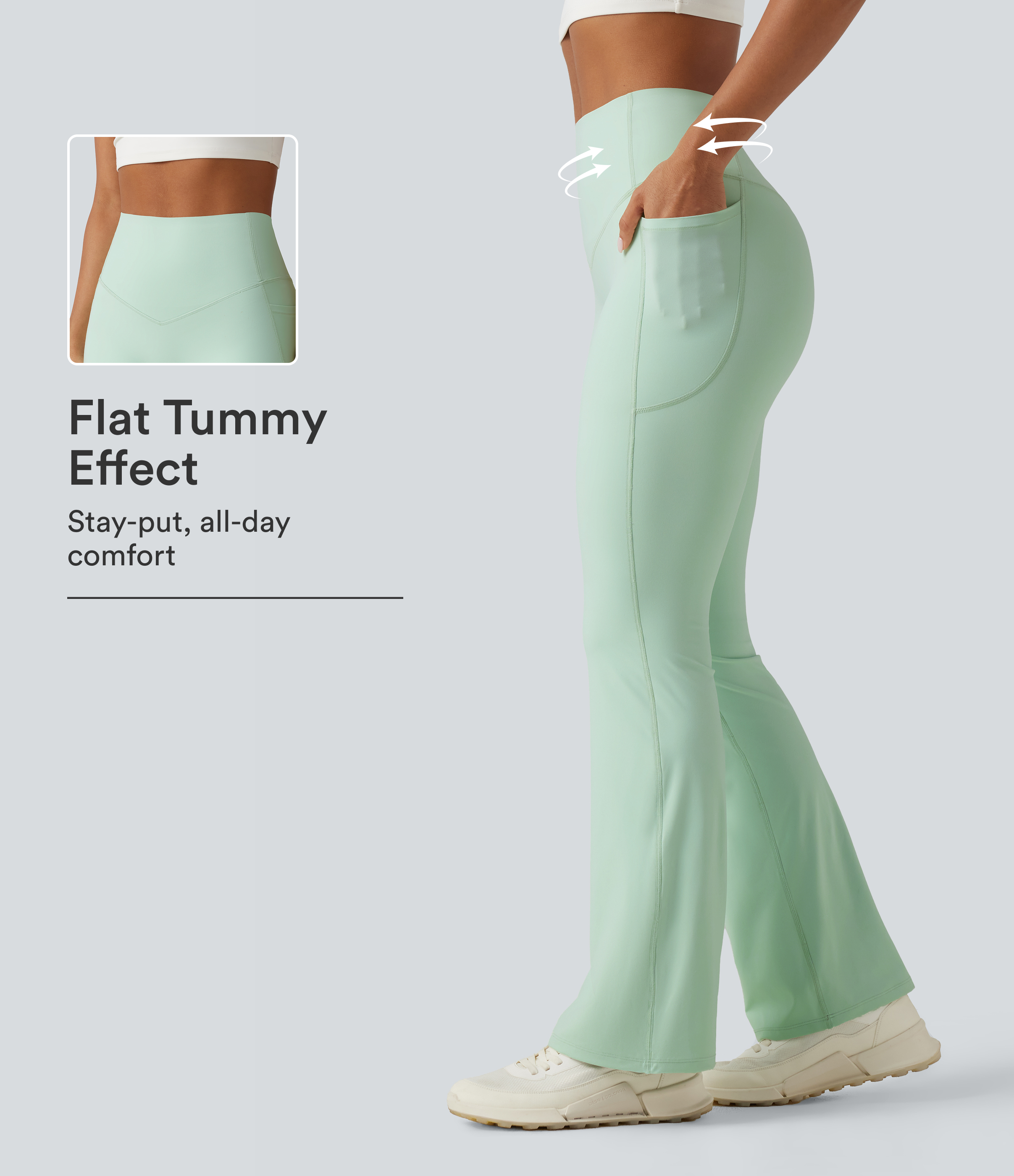 Halara UltraSculpt™ High Waisted Tummy Control Shaping Yoga Bootcut Leggings with Pockets