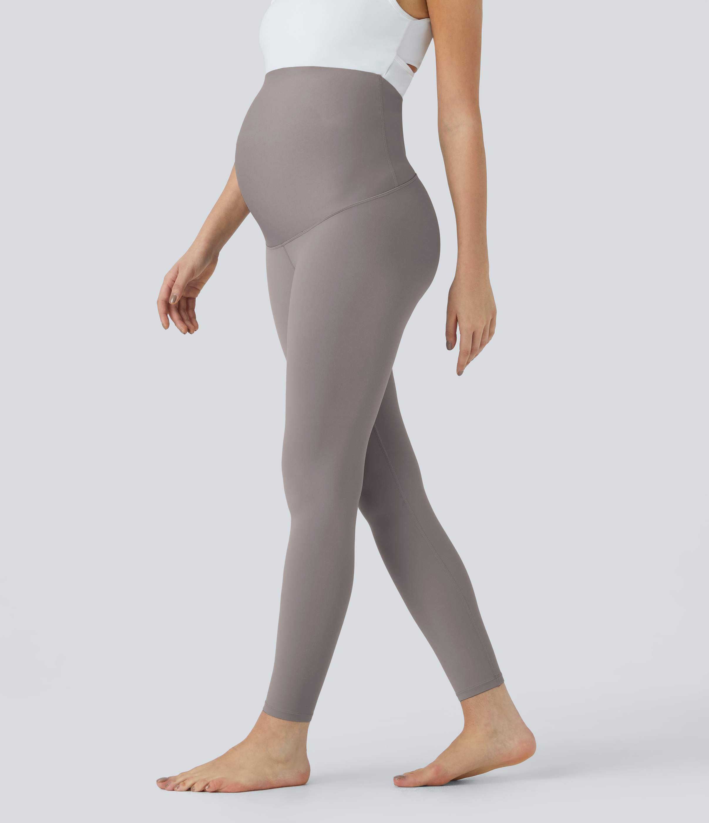 Legging 7/8 de yoga de maternité Softlyzero™ à taille très haute - Protection UPF50+