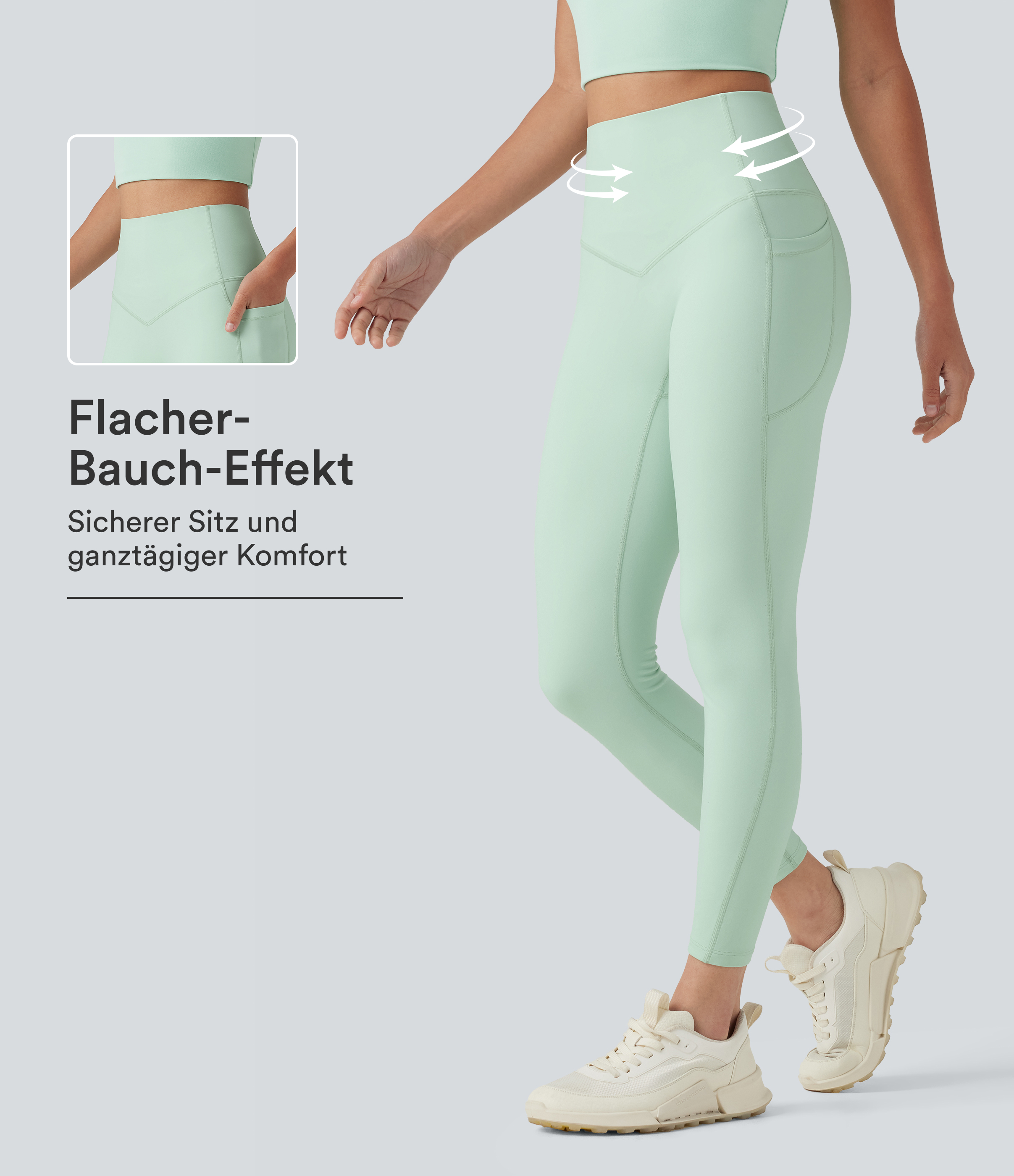 Halara UltraSculpt™ - Formende Sport-Leggings mit hohem Bund, Seitentaschen und Bauchkontrolle
