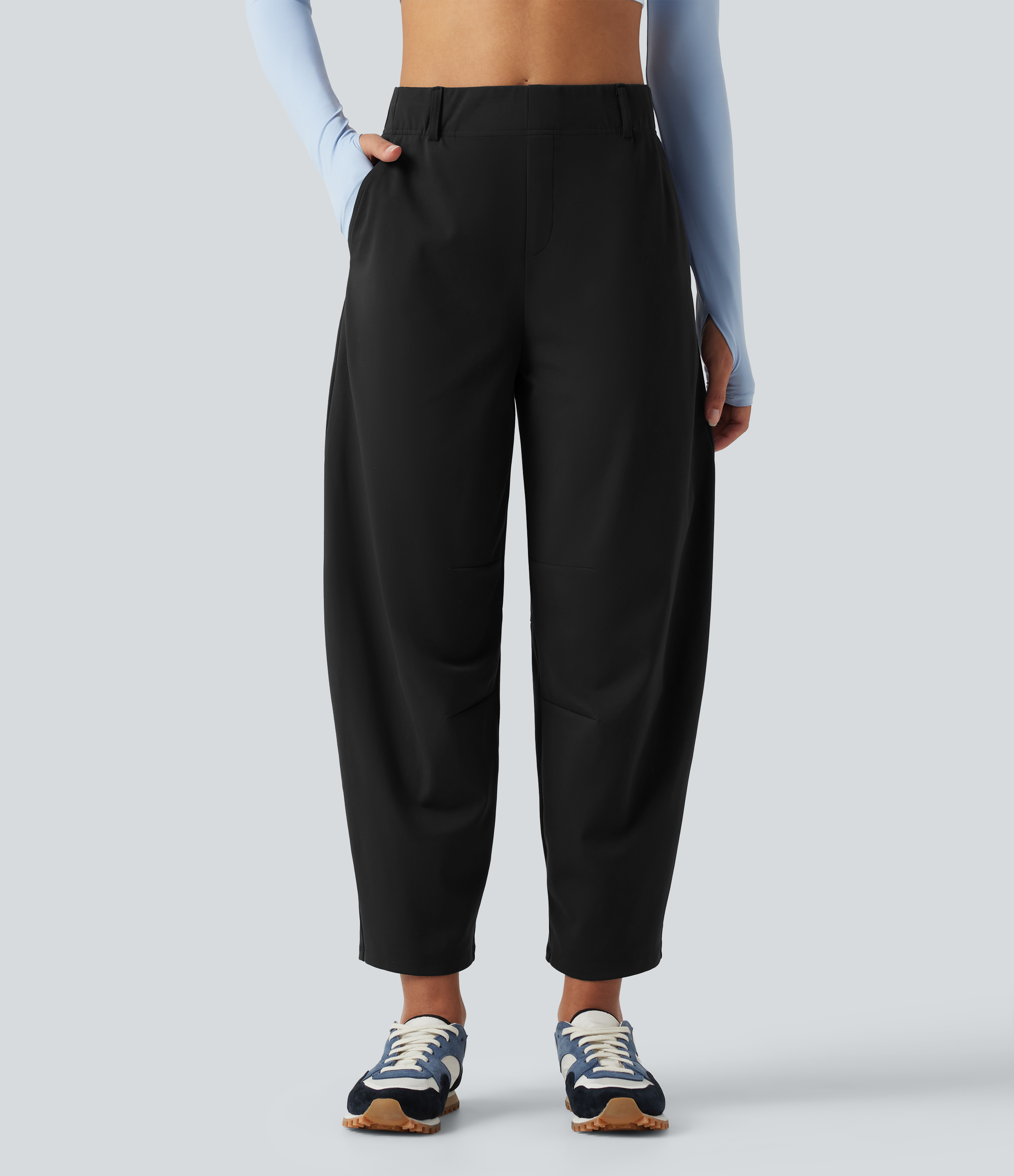 DayStretch High Waisted Barrel Leg Dance Pants with Pockets