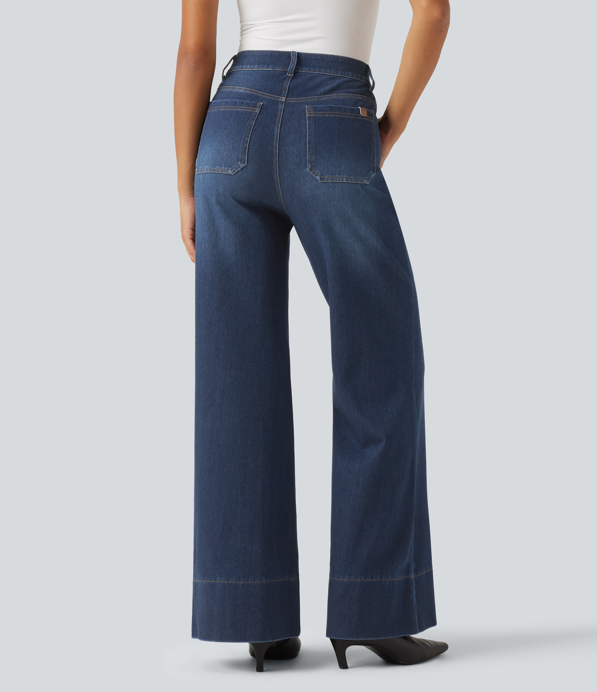 Estate Blue Denim Halara Flex™ High Waisted Flare Jeans with Pockets / 2