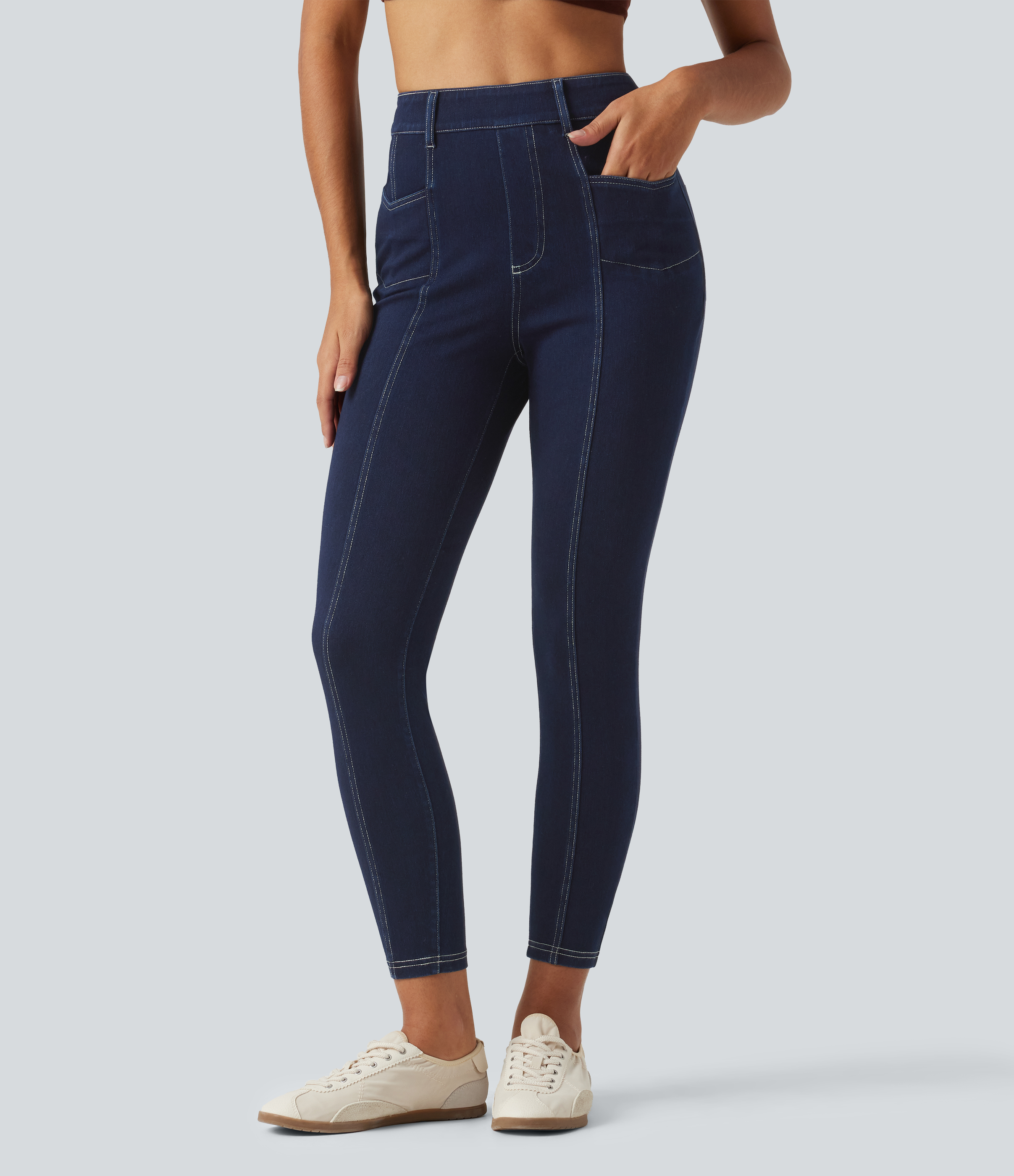 Halara Flex™ High Waisted Denim Casual Leggings with Pockets
