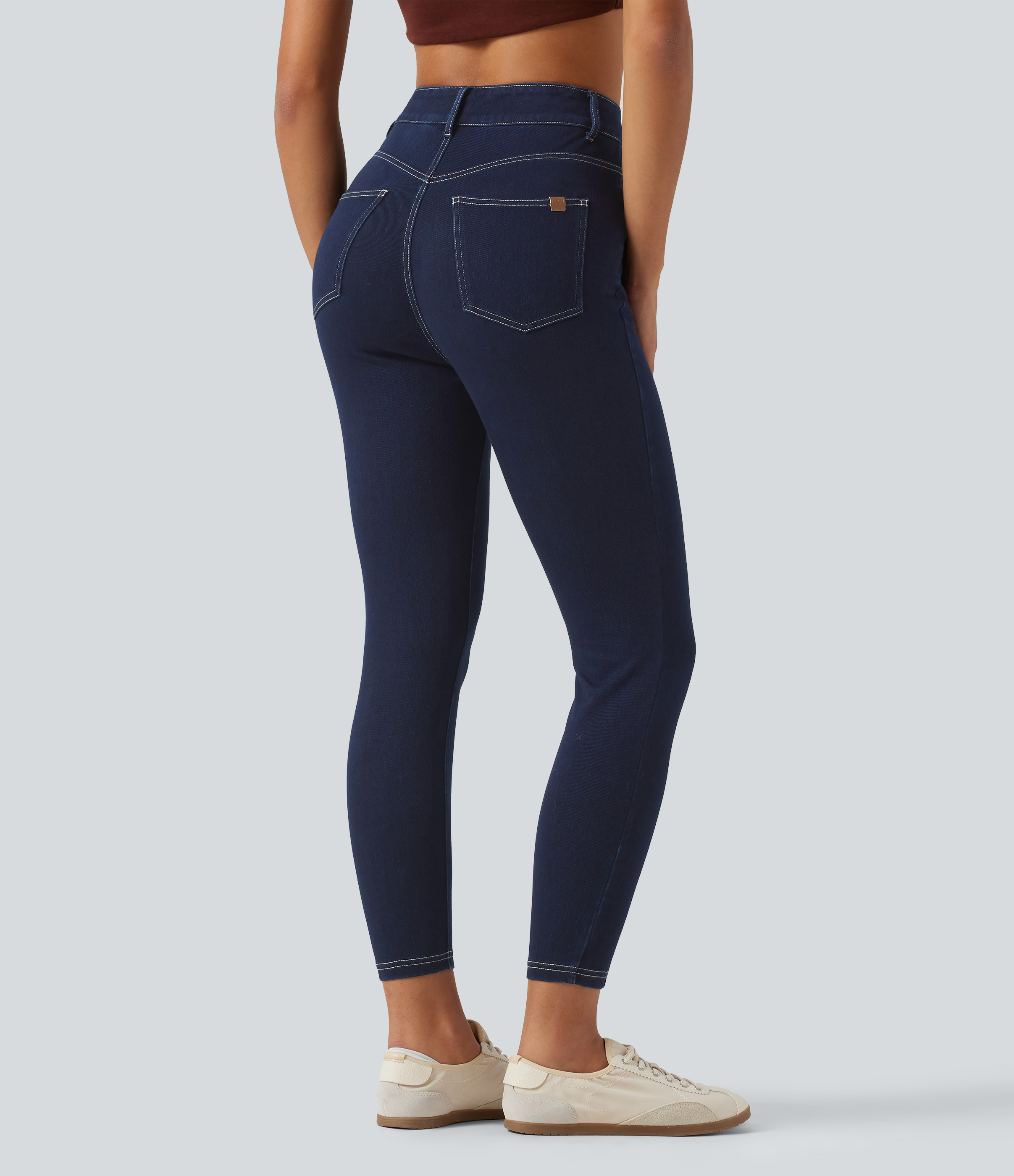 Inkling Blue Denim Halara Flex™ High Waisted Denim Casual Leggings with Pockets / 2