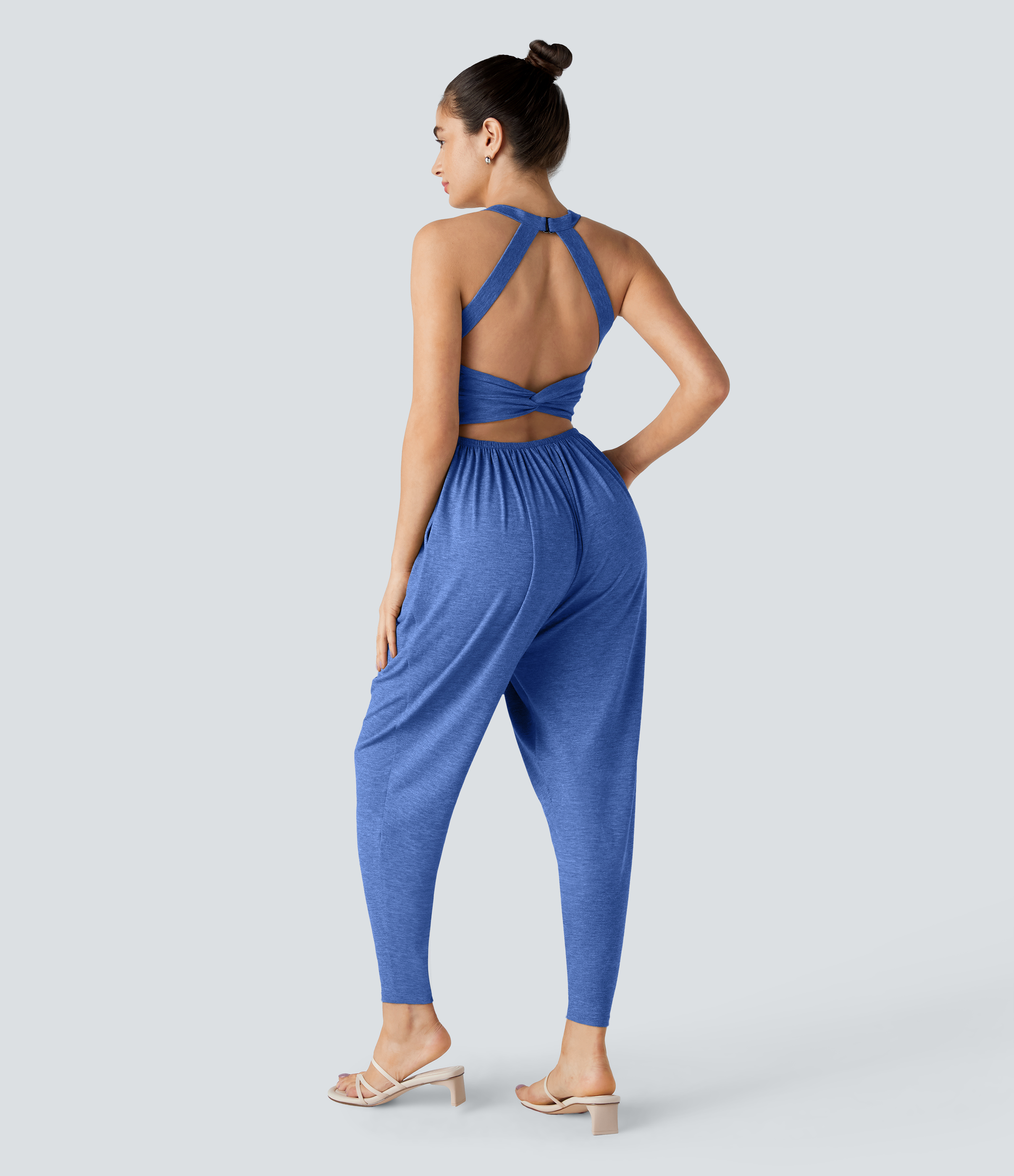 U Neck Pocket Harem Casual Jumpsuit-Easy Peezy Edition