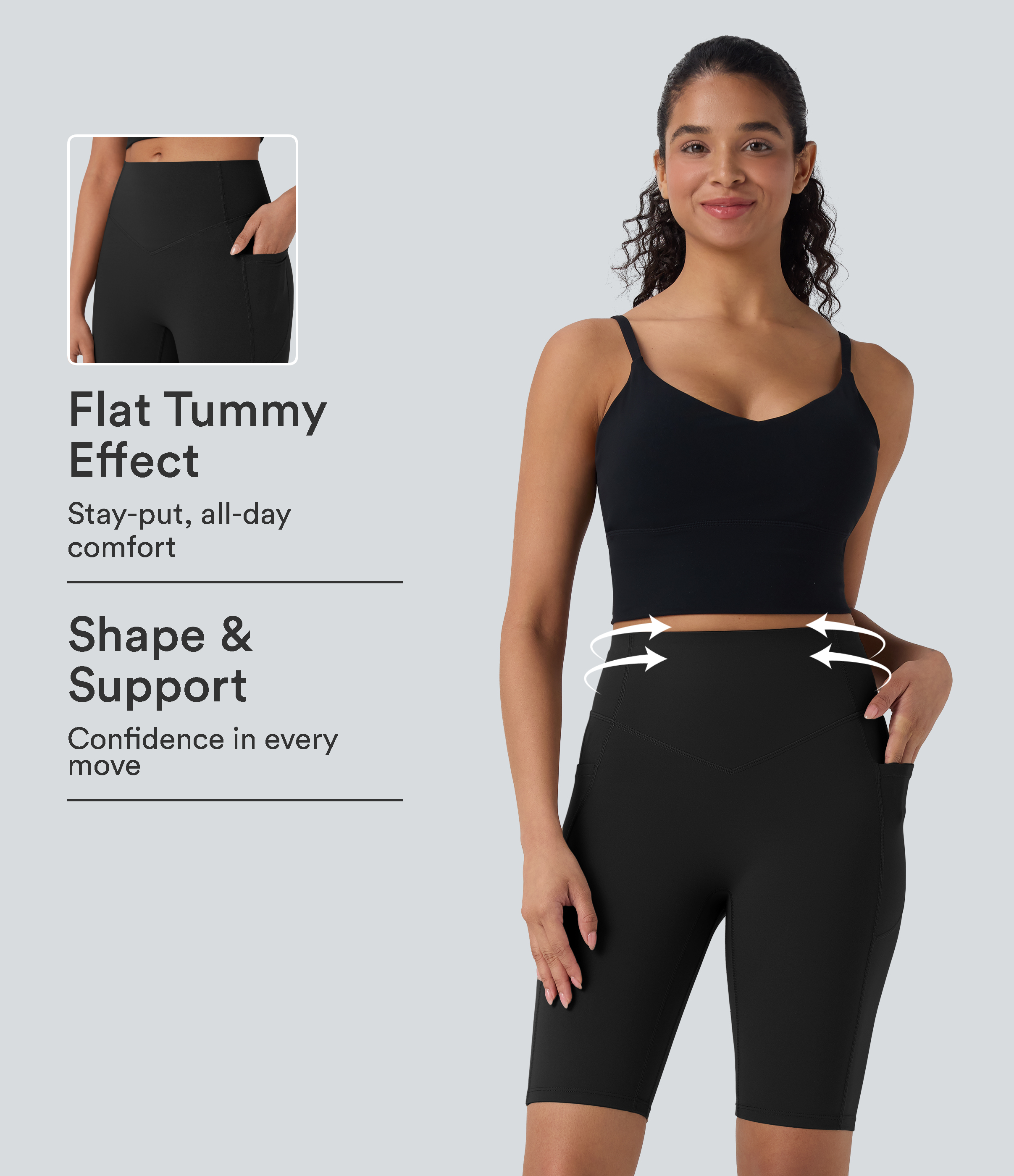 Halara UltraSculpt™ High Waisted Scrunch Butt Lifting Tummy Control Side Pocket Shaping Workout Biker Shorts 9''