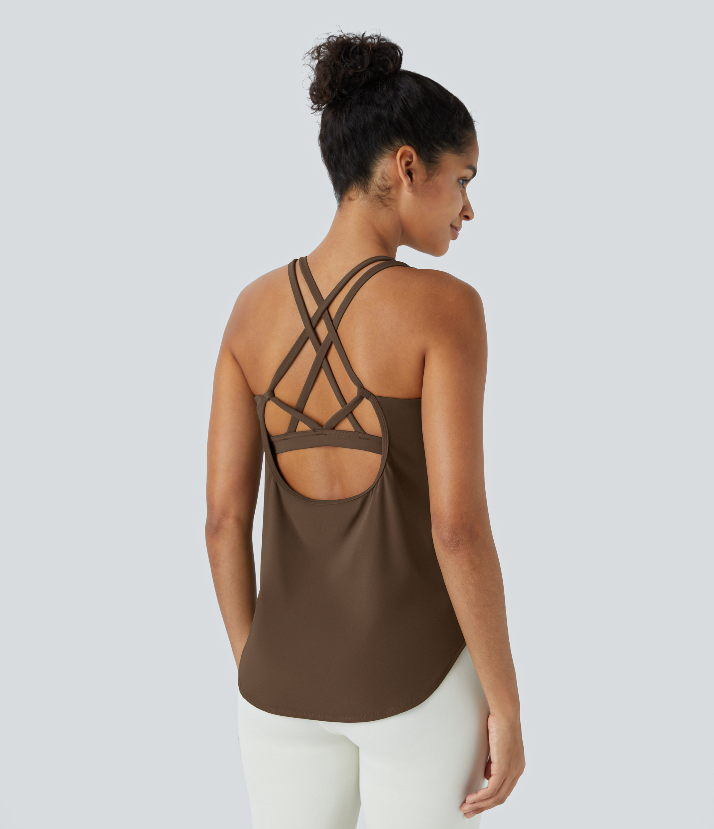 Halara UltraSculpt™ Round Neck Curved Hem Workout Tank Top