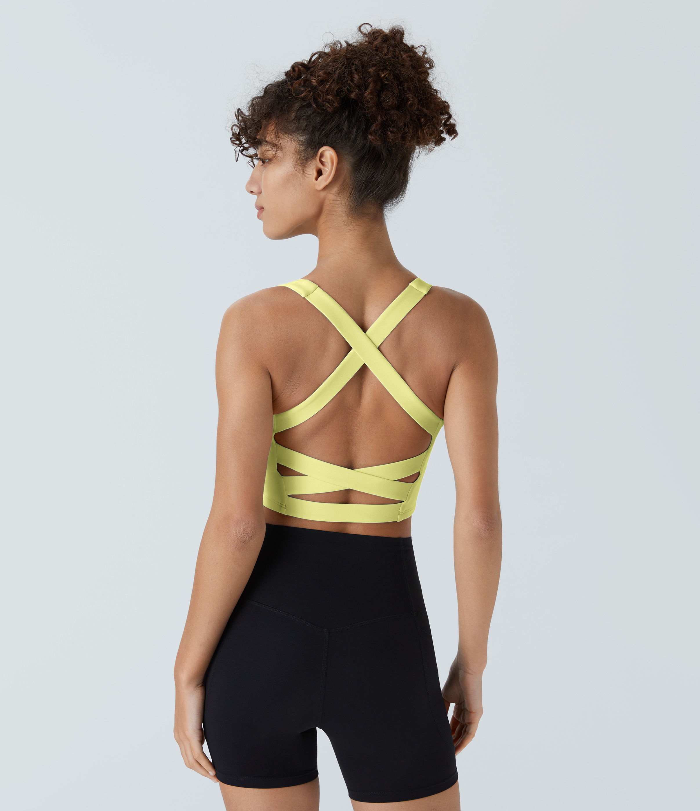 SoftlyZero™ Airy Square Neck Backless Crisscross Cropped InstantCool Yoga Tank Top-UPF50+