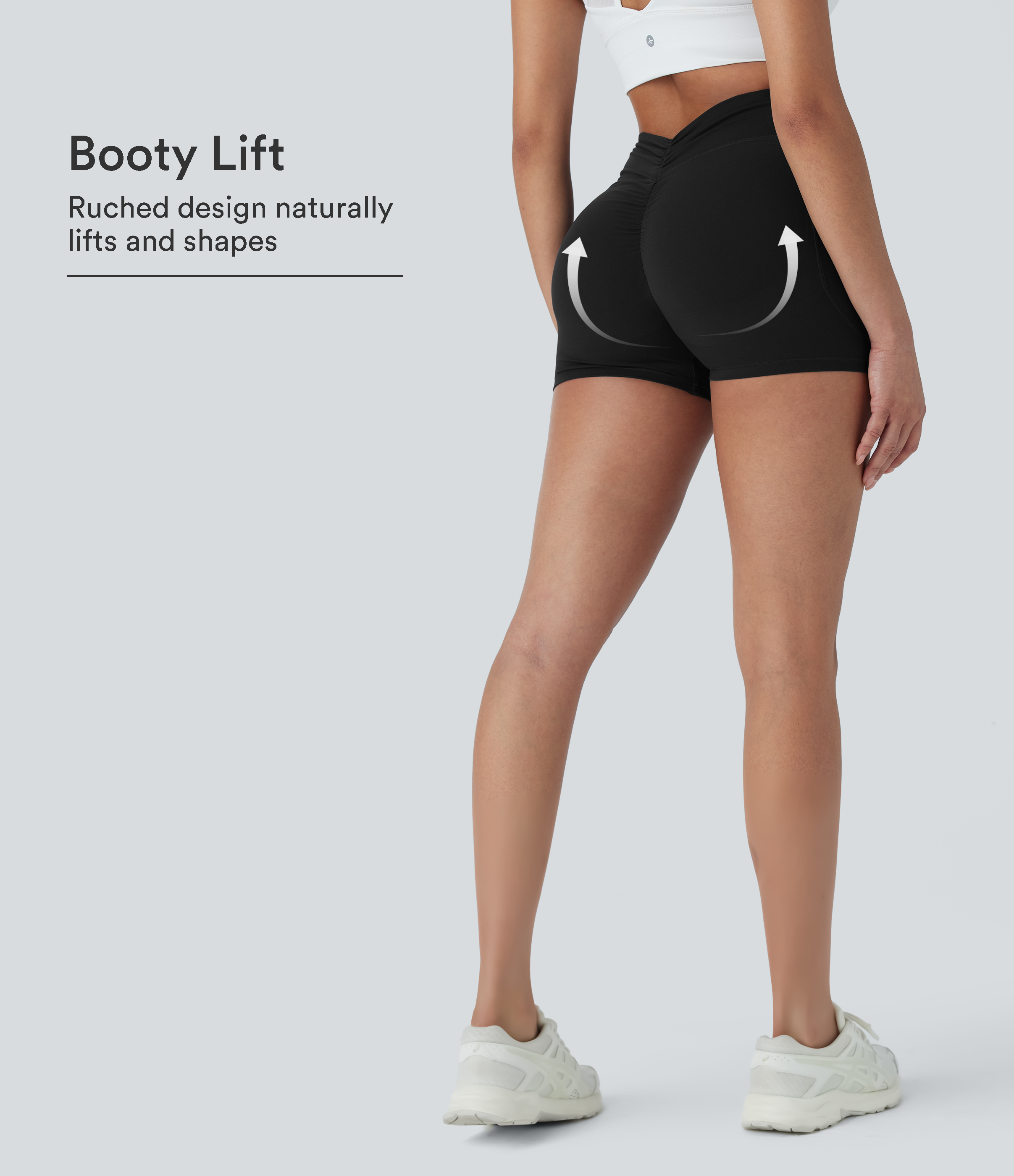 Halara UltraSculpt™ High Waisted Tummy Control Butt Lifting Ruched Shaping Yoga Biker Shorts 3'' with Pockets