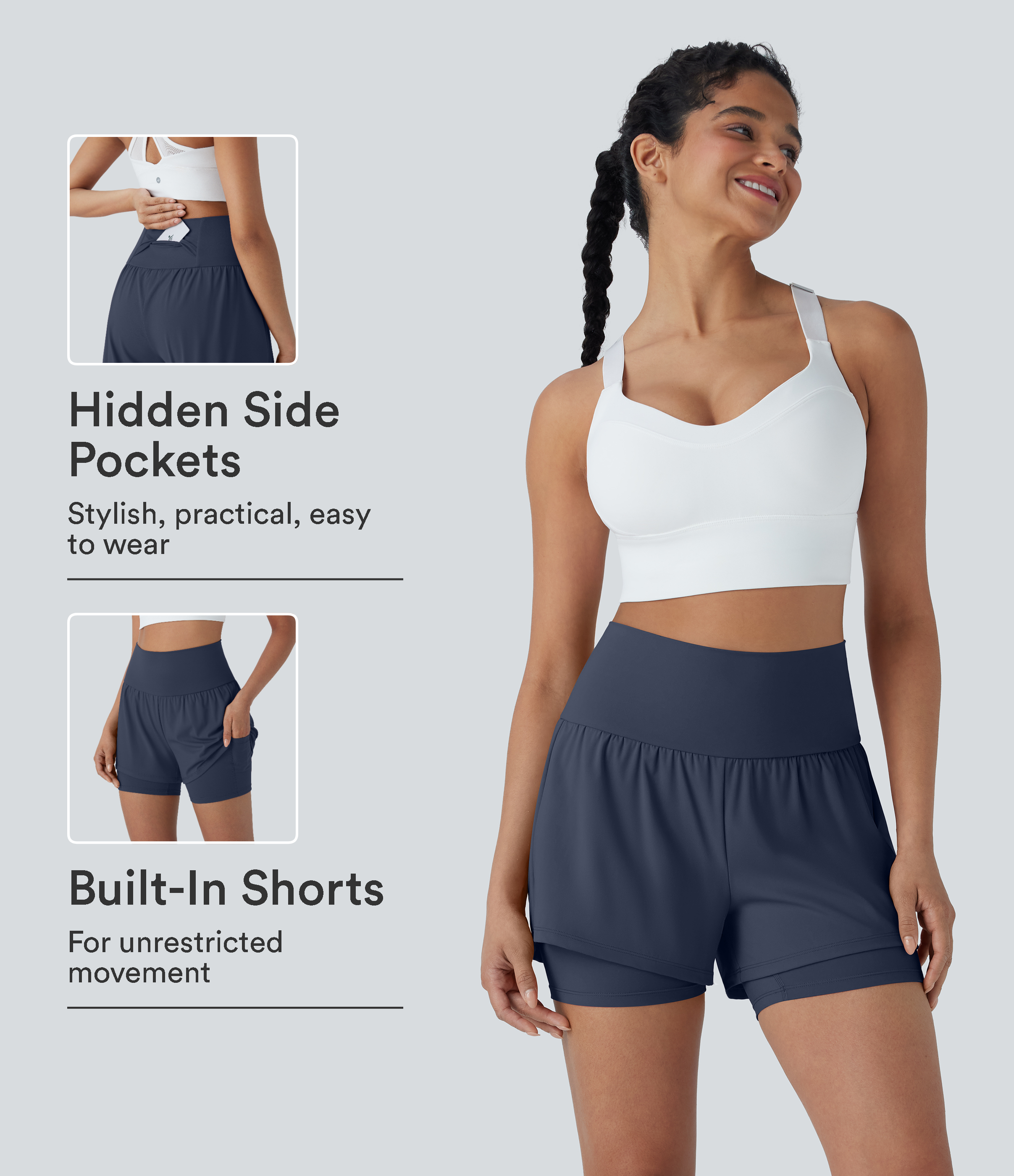 SoftlyZero™ Airy Super High Waisted 2-in-1 InstantCool Yoga Shorts 5'' with Pockets