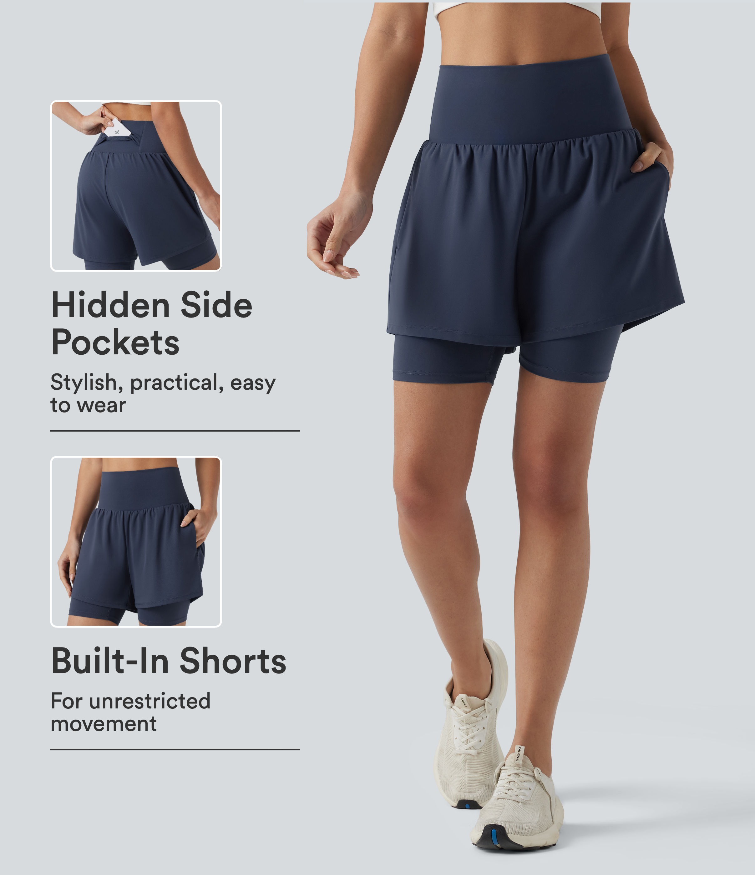 SoftlyZero™ Airy Super High Waisted 2-in-1 InstantCool Yoga Shorts 7'' with Pockets