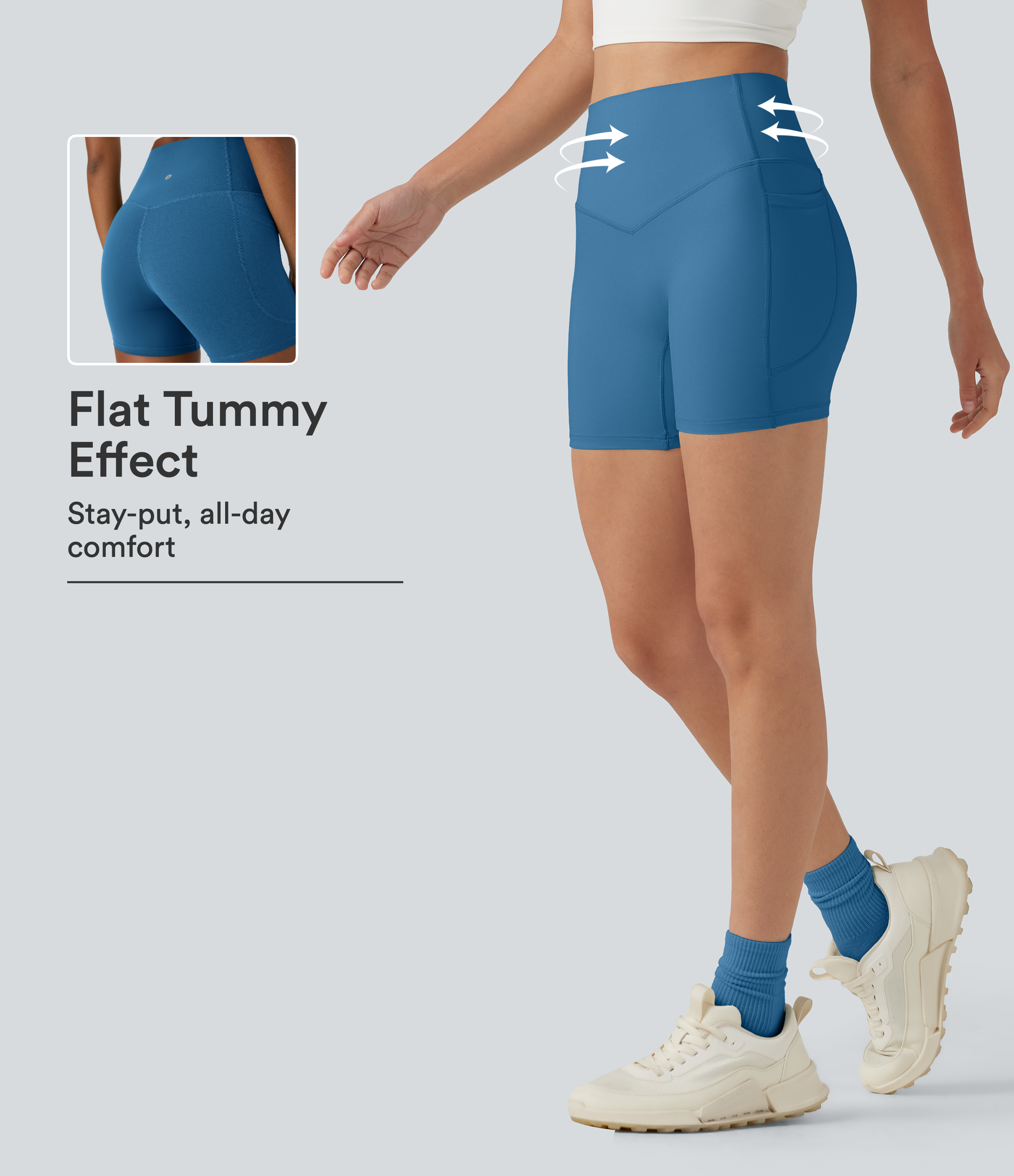 Halara UltraSculpt™ High Waisted Tummy Control Side Pocket Shaping Training Biker Shorts 5''