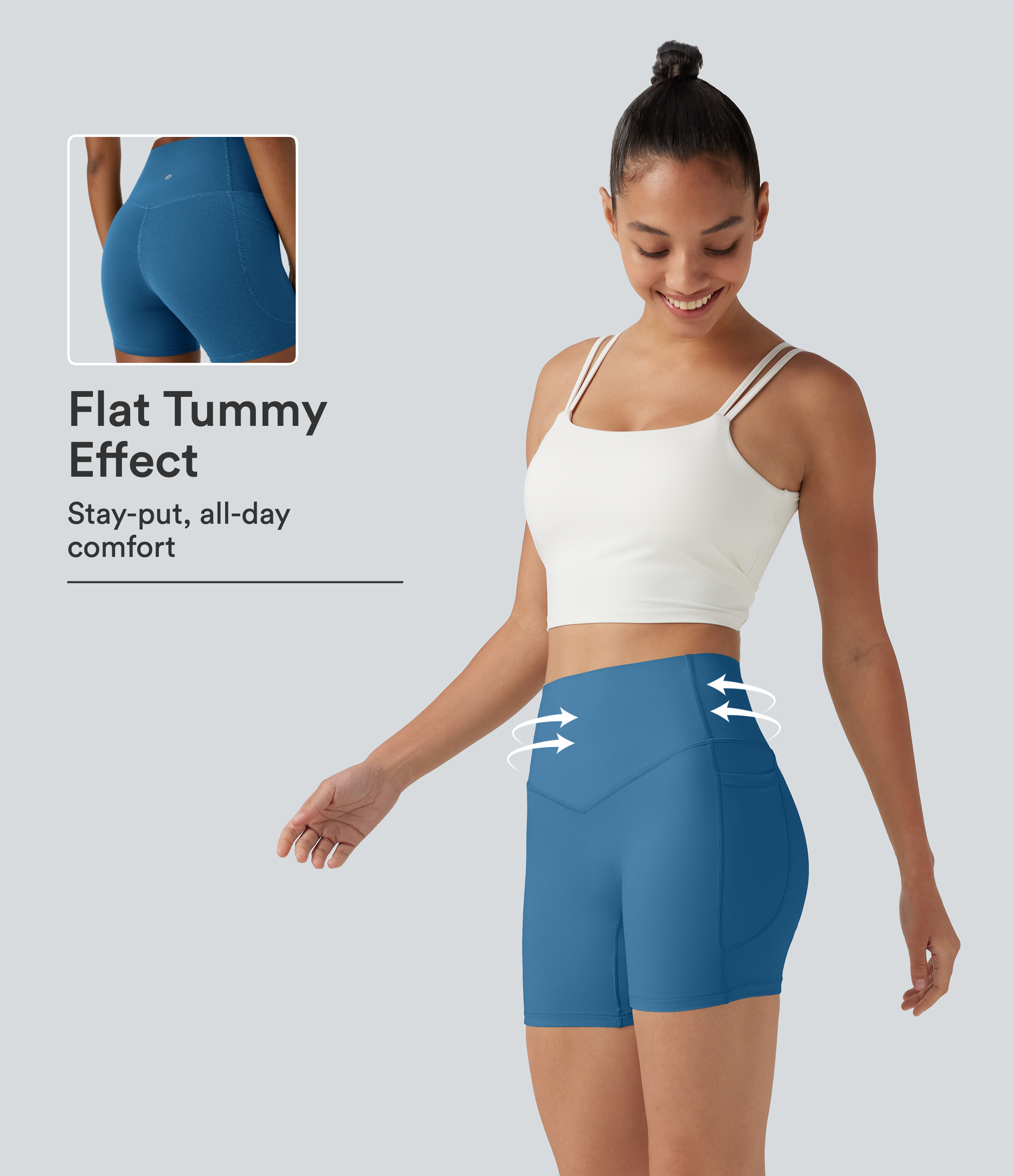 Halara UltraSculpt™ High Waisted Tummy Control Side Pocket Shaping Training Biker Shorts 5''