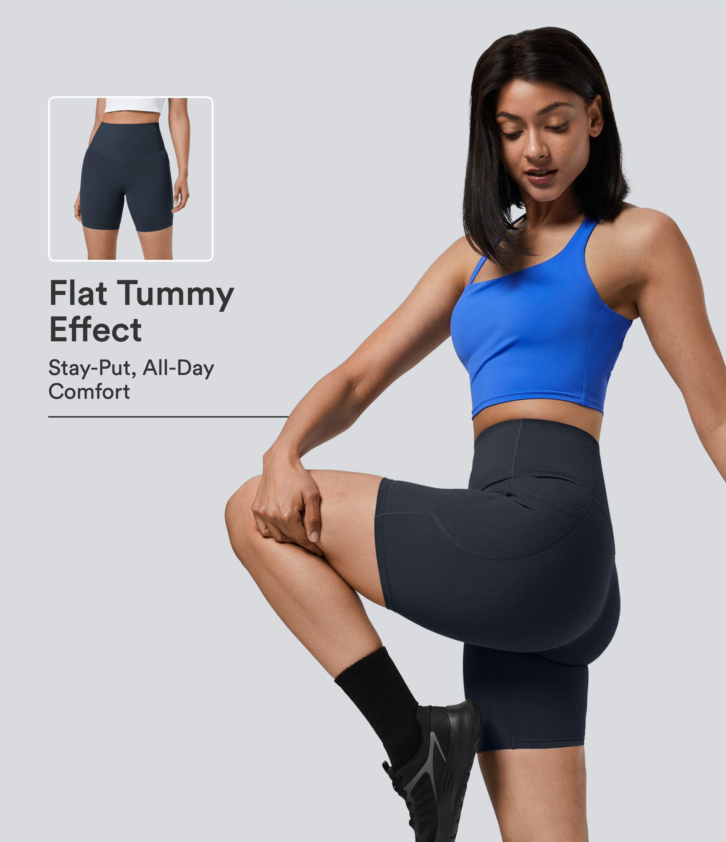 Halara UltraSculpt™ High Waisted Tummy Control Pocket Shaping Training Biker Shorts 7''