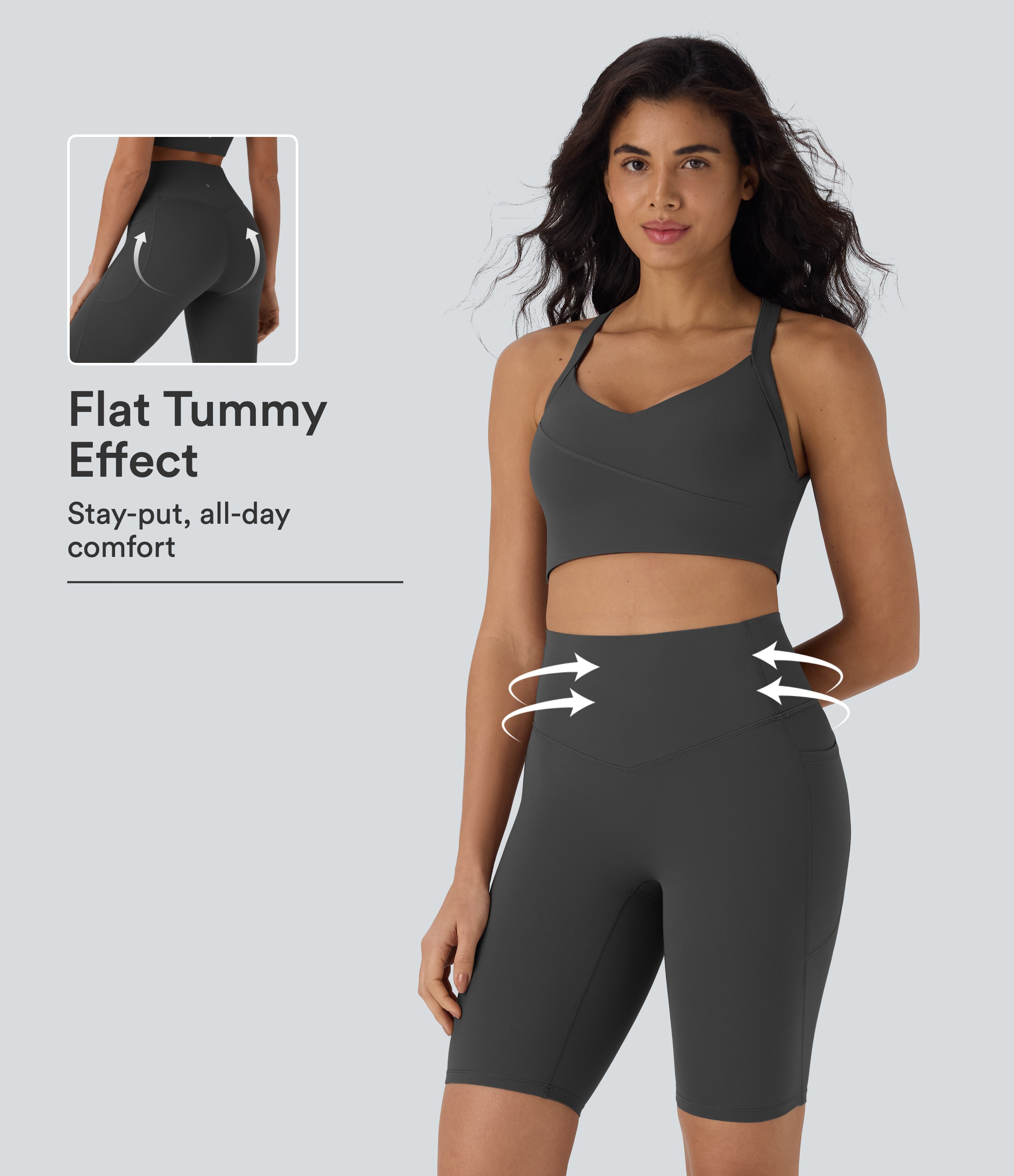 Halara UltraSculpt™ High Waisted Tummy Control Pocket Shaping Training Biker Shorts 9''