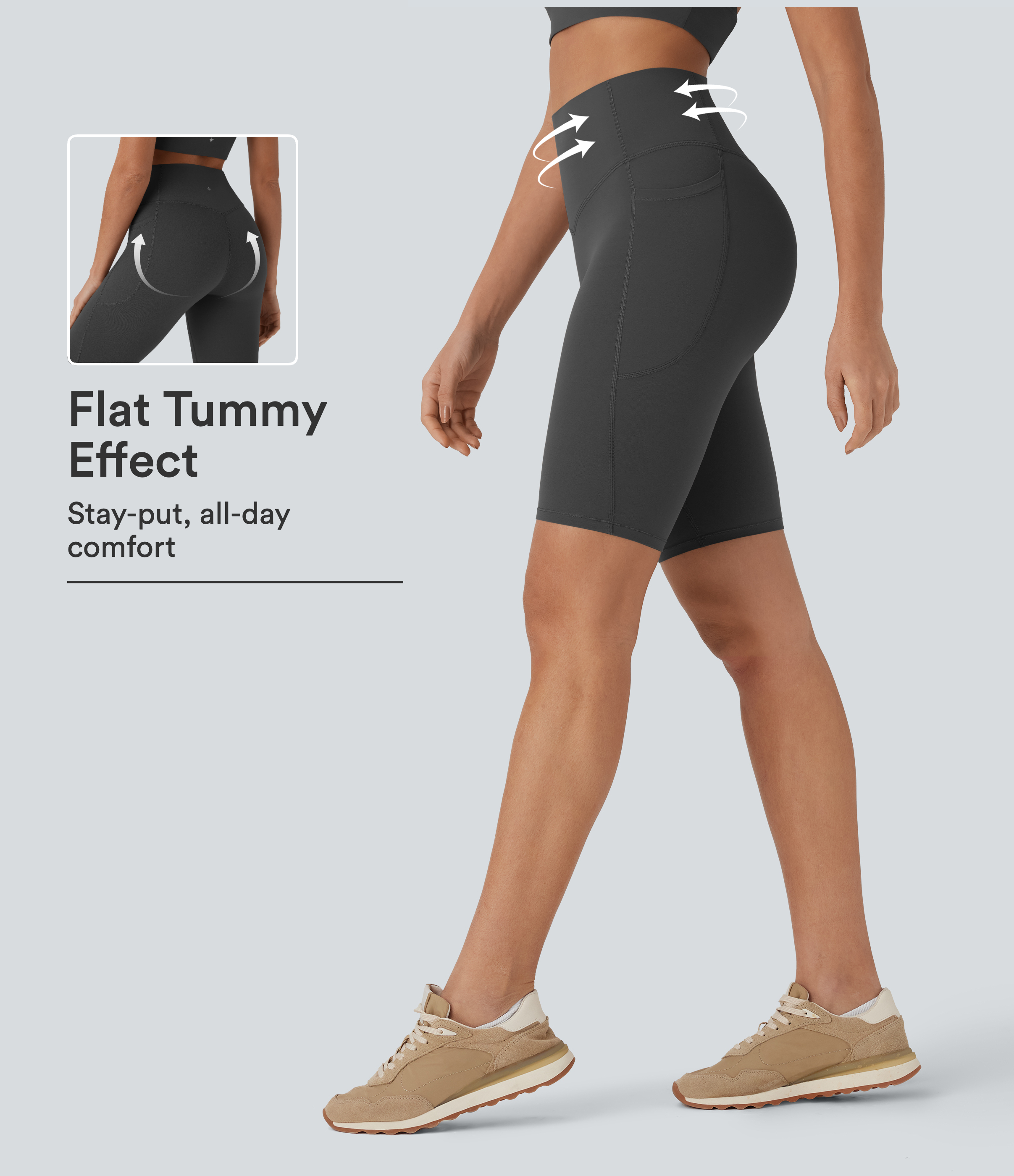 Halara UltraSculpt™ High Waisted Tummy Control Pocket Shaping Training Biker Shorts 9''