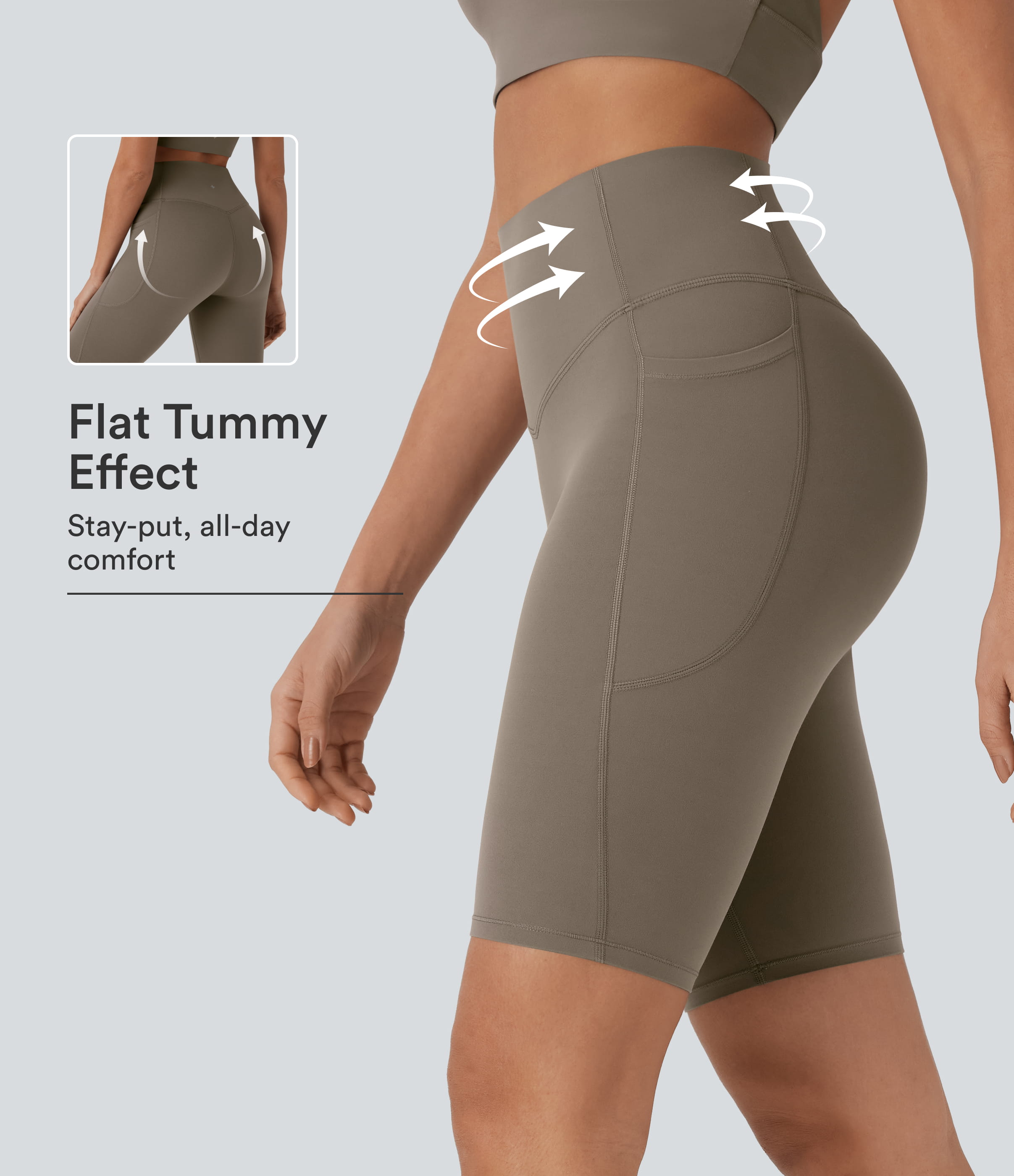Halara UltraSculpt™ High Waisted Tummy Control Pocket Shaping Training Biker Shorts 9''