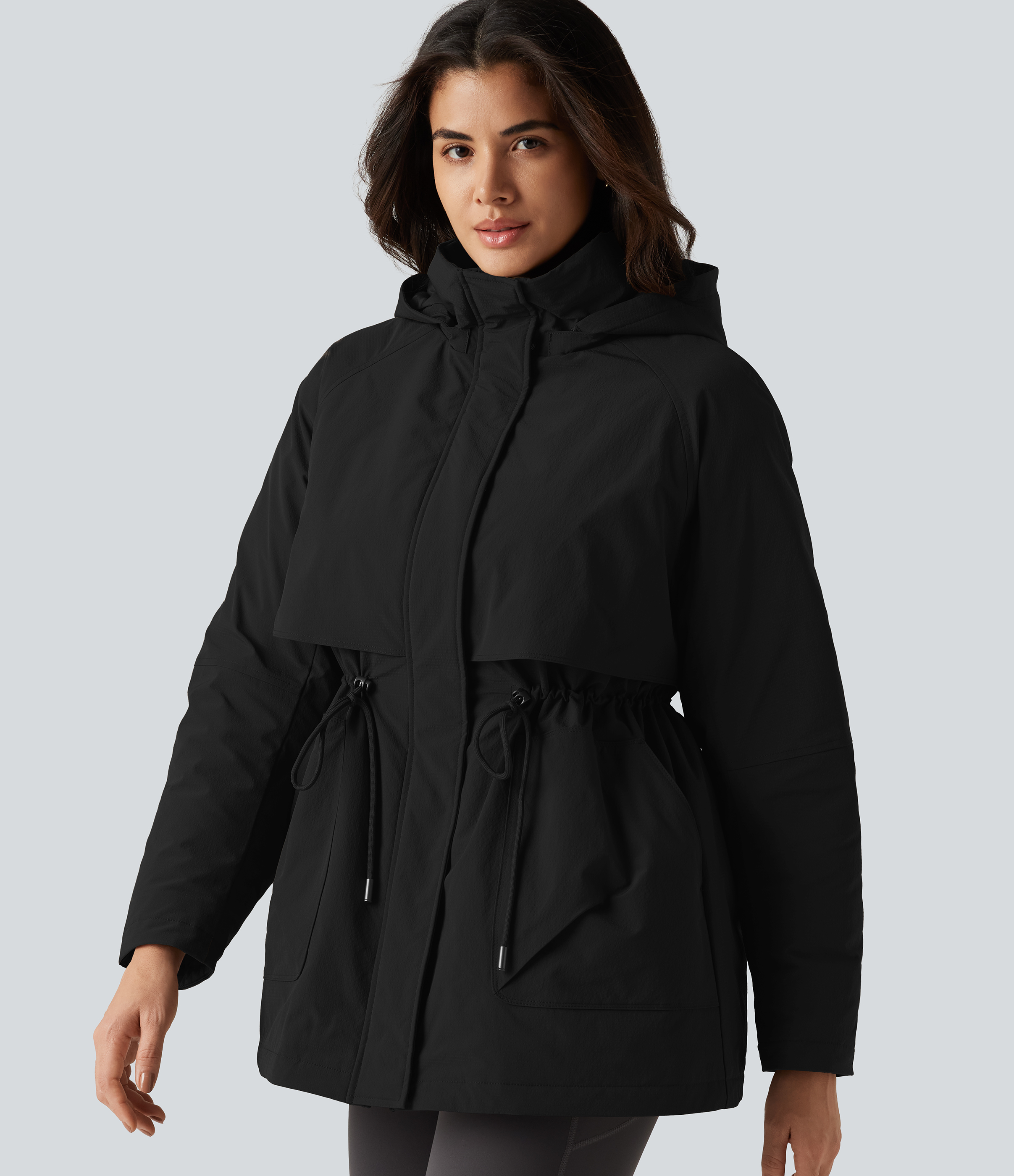 Hooded Long Sleeve Casual Padded Jacket with Pockets