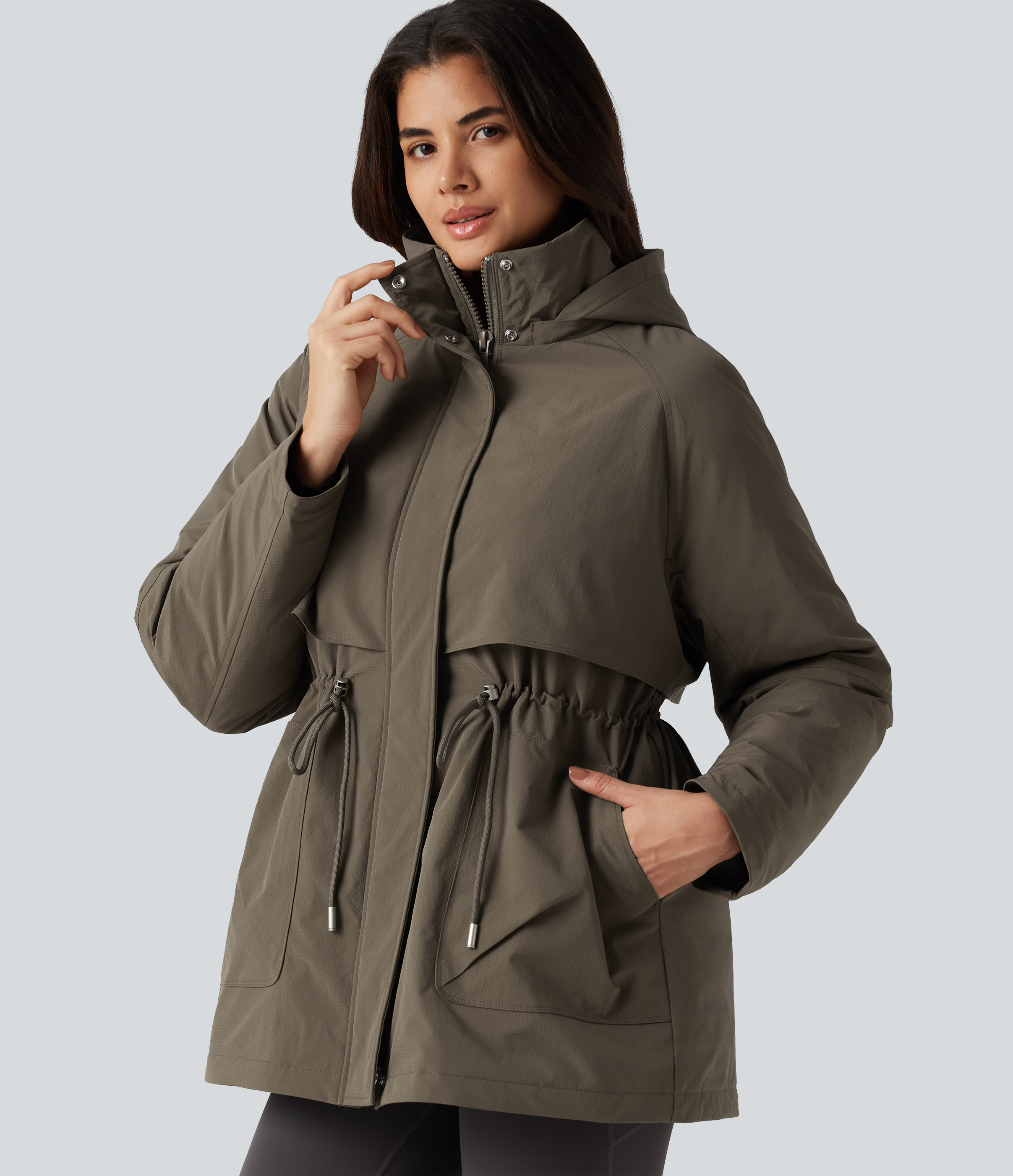 Hooded Long Sleeve Casual Padded Jacket with Pockets