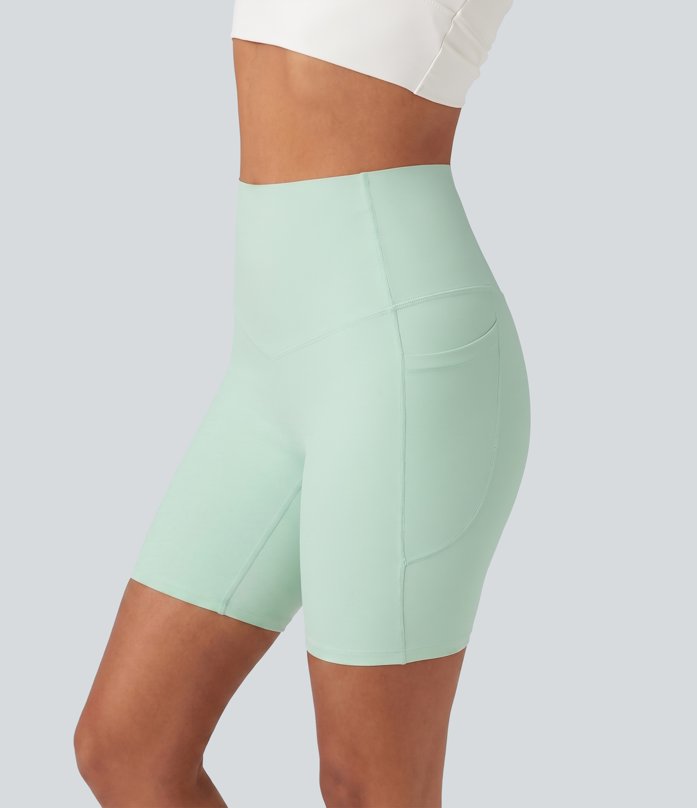 Halara UltraSculpt™ High Waisted Tummy Control Shaping Training Biker Shorts 7'' with Pockets