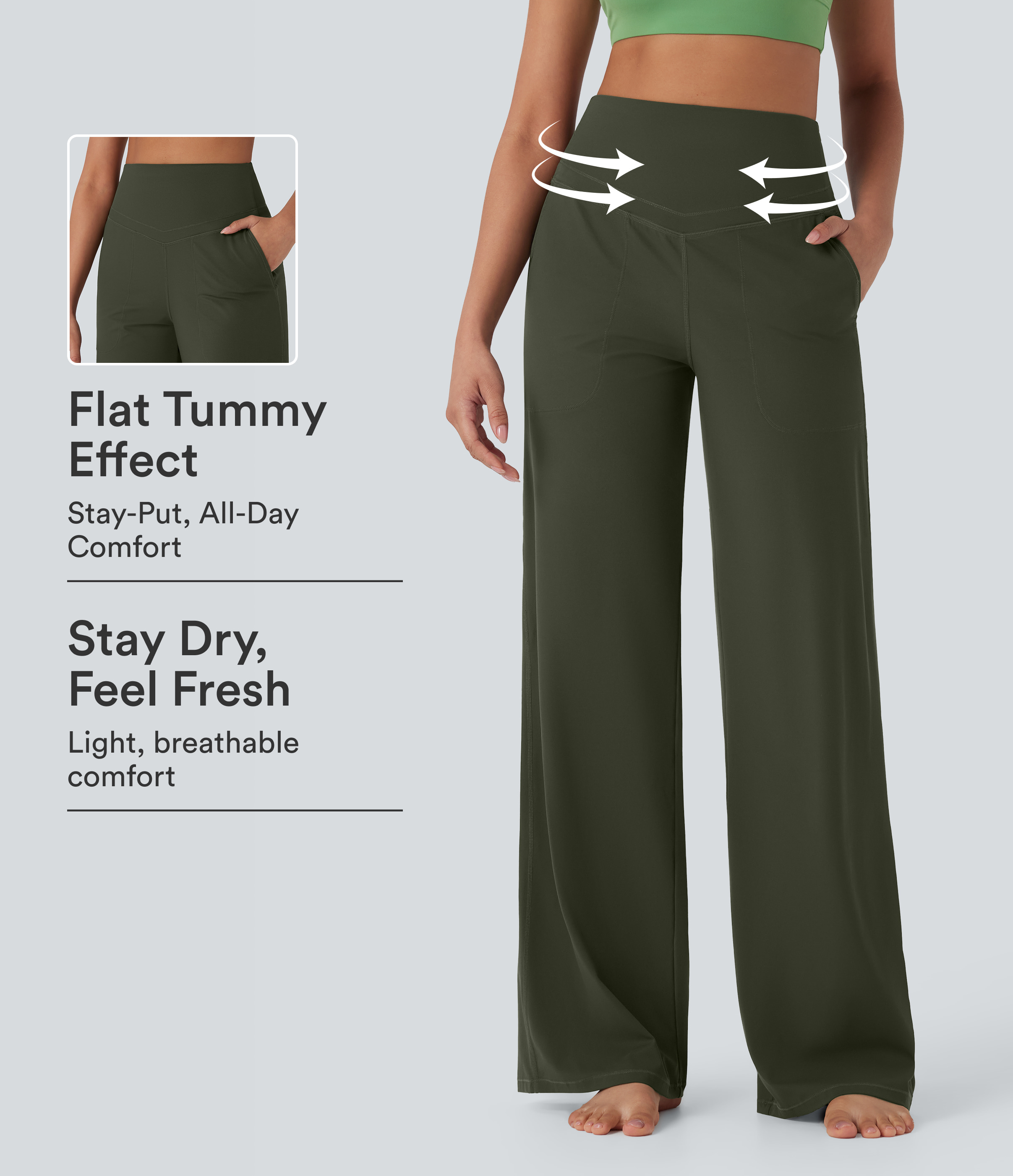 Halara UltraSculpt™ High Waisted Tummy Control Straight Leg Yoga Pants with Pockets