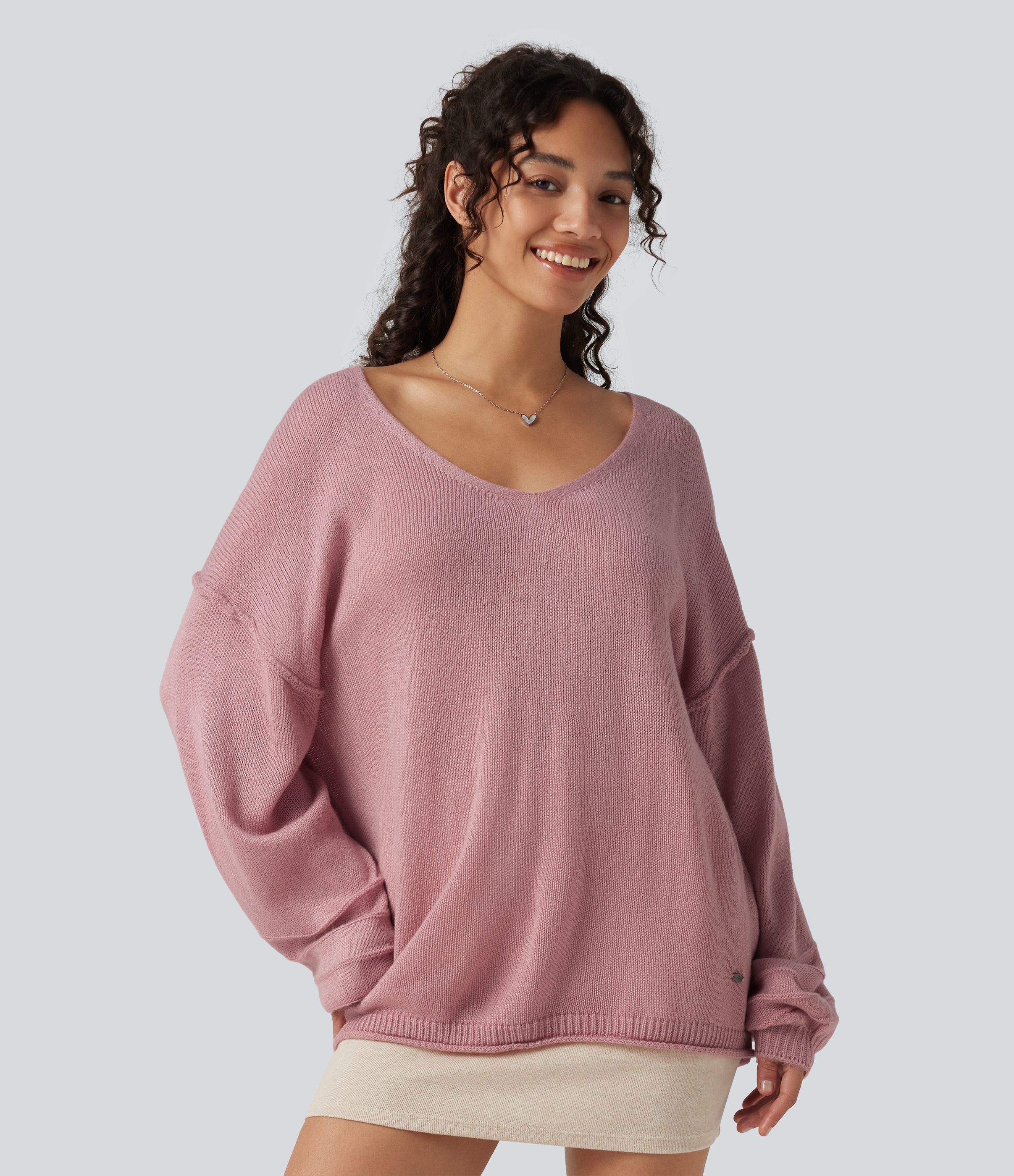 V Neck Long Sleeve Casual Sweater