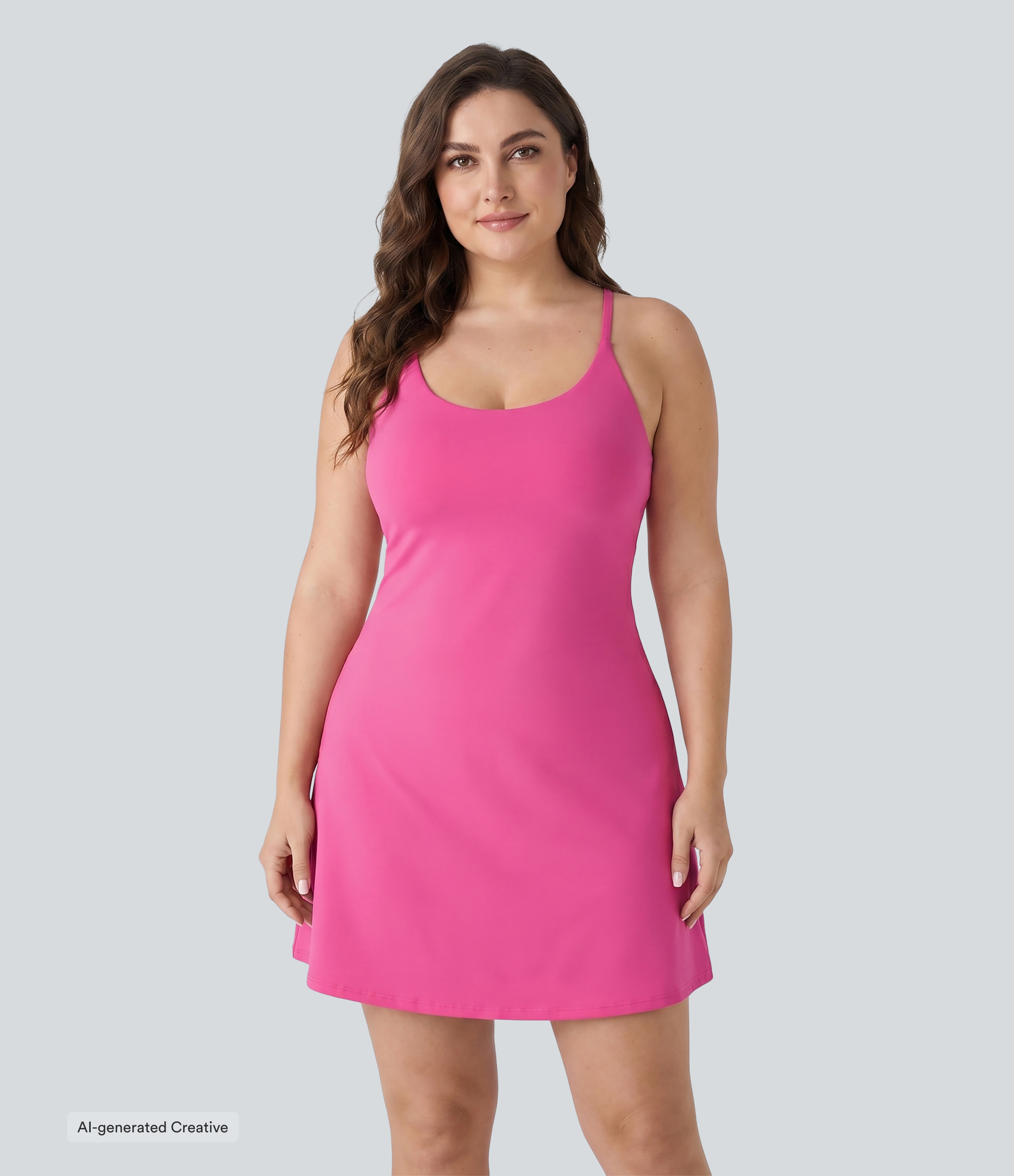 Fuchsia Purple SoftlyZero™ Plush Active Plus Size Dress-Longer Length-Easy Peezy Edition / 2