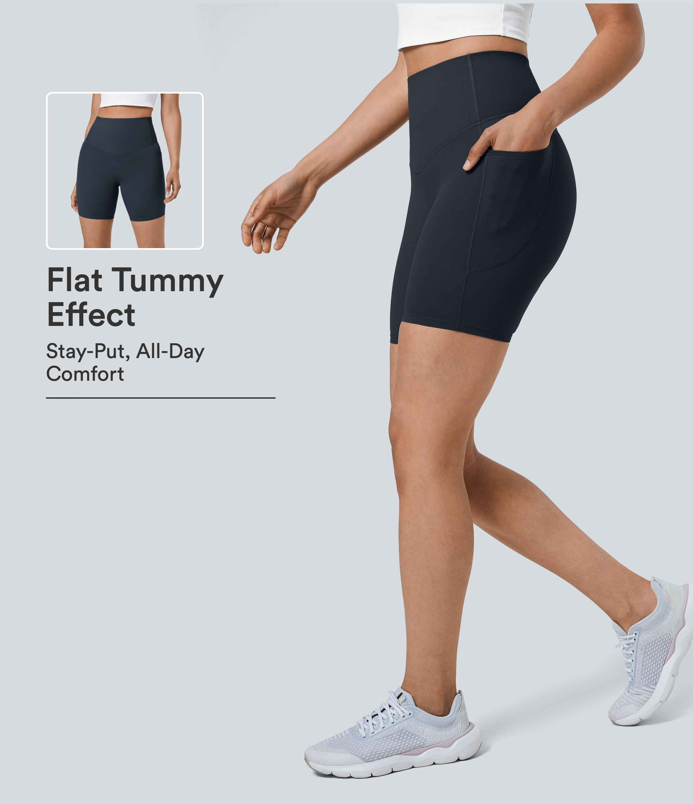 Halara UltraSculpt™ High Waisted Tummy Control Pocket Shaping Training Biker Shorts 7''