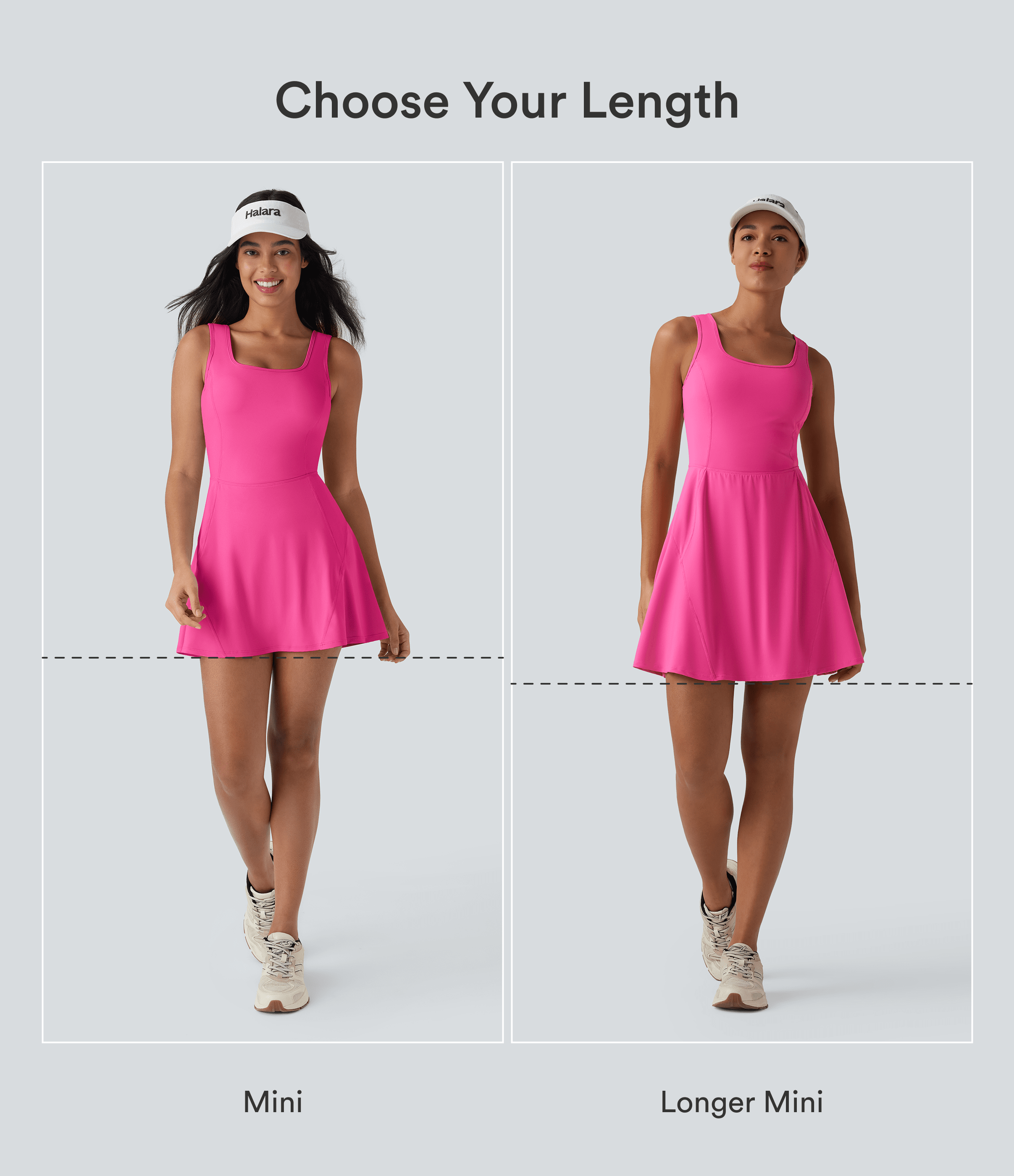 Fuchsia Fedora SoftlyZero™ Airy 2-in-1 Cool Touch Mini Dance Active Dress with Pockets-Easy Peezy Edition-Longer Length / 2