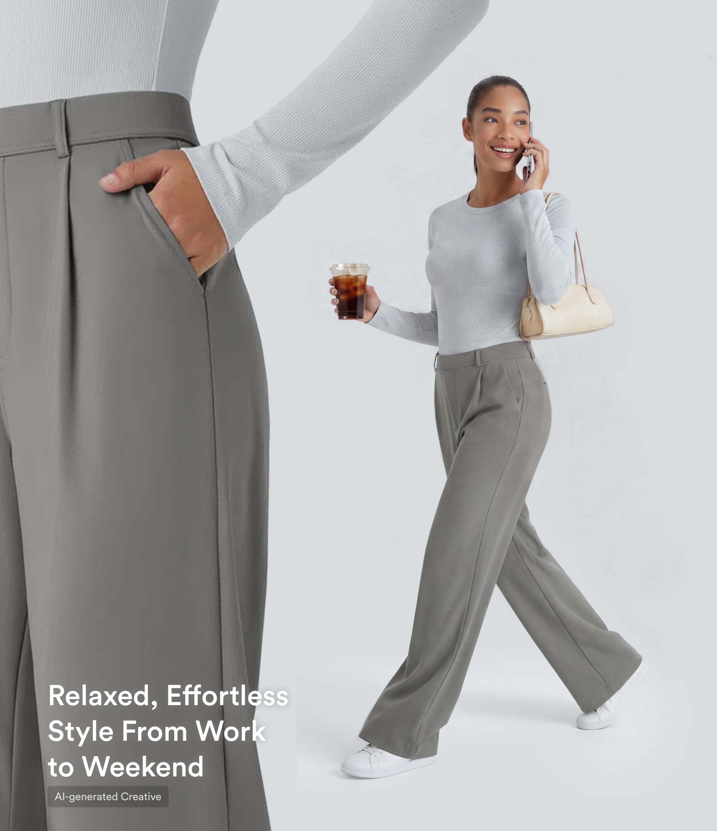 Silent Storm Halara Flex™ DayStretch High Waisted Pocket Work Flare Pants / 2