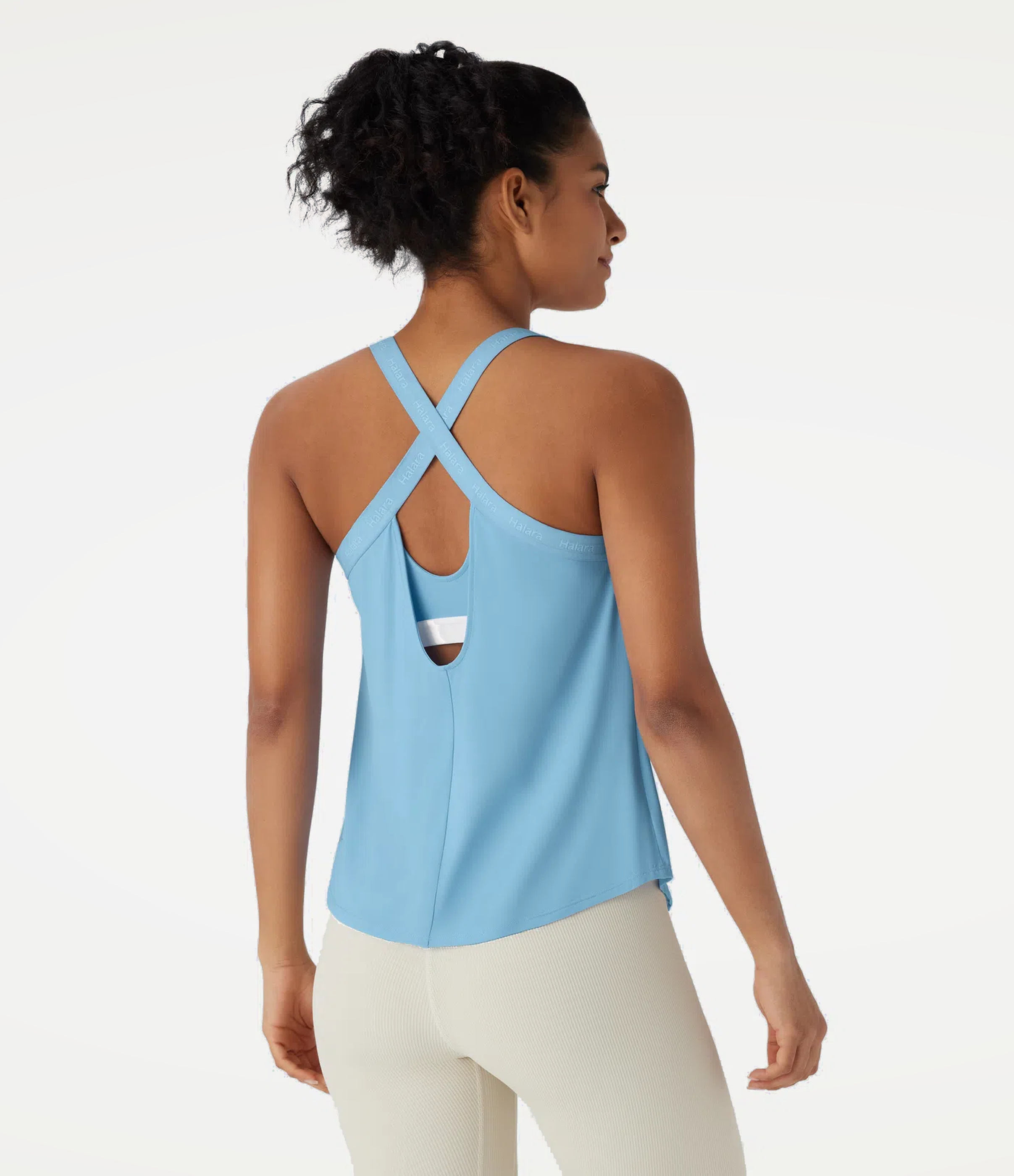 U Neck Curved Hem InstantCool Yoga Tank Top-UPF50+