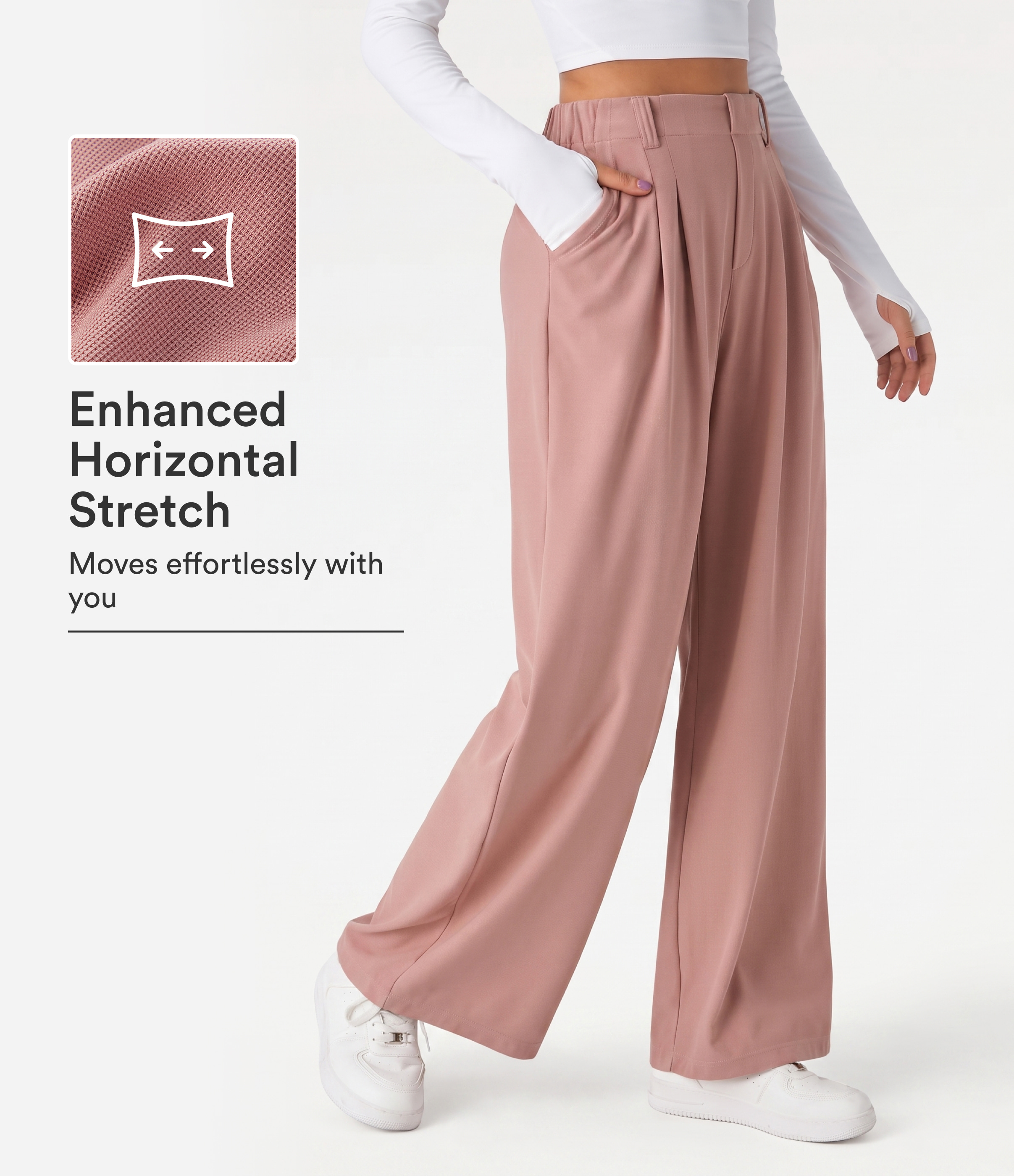 Halara Flex™ High Waisted Pocket Wide Leg Waffle Work Pants
