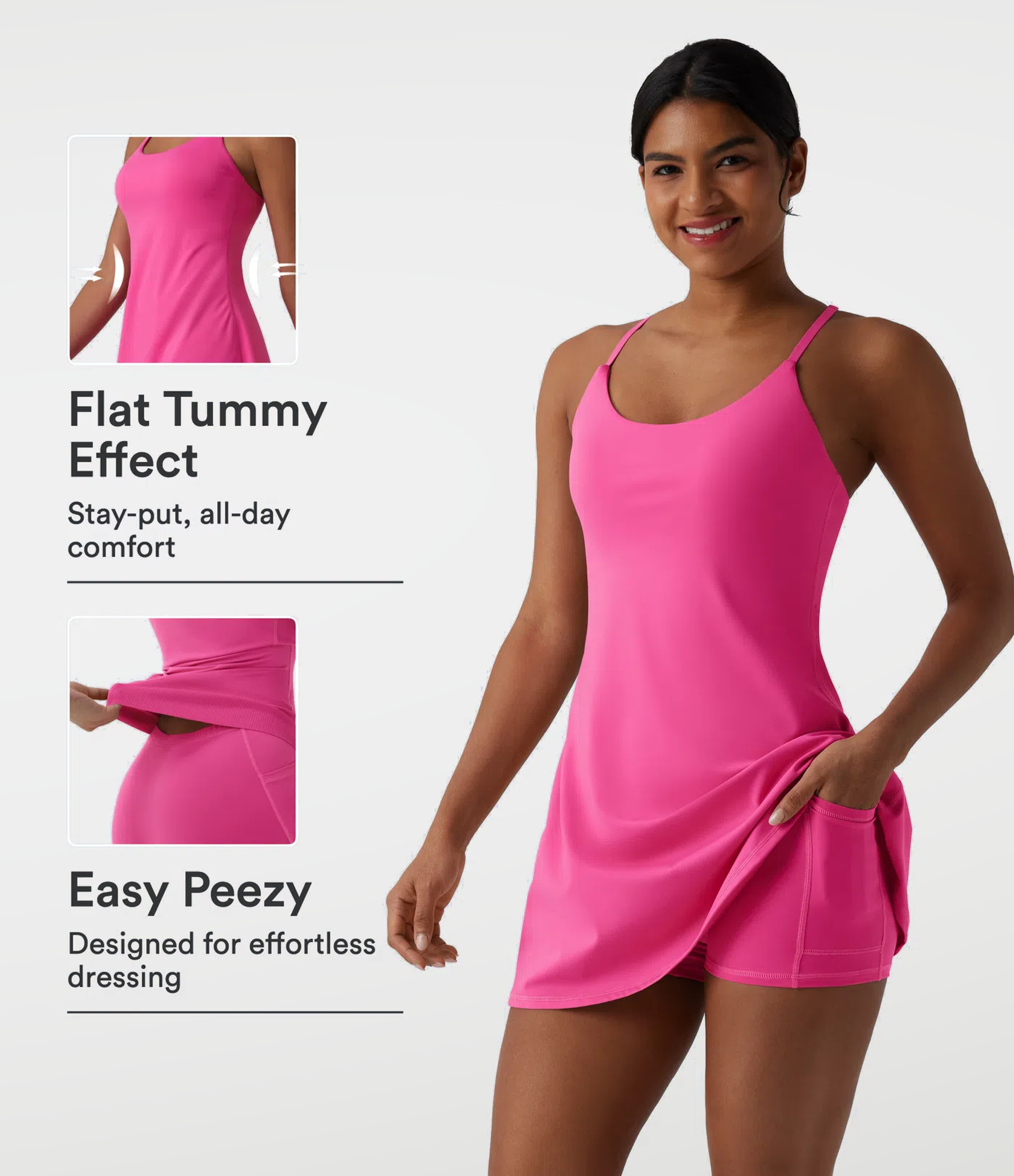 Softlyzero™ Plush Tummy Control Active Dress with Pockets-Easy Peezy Edition