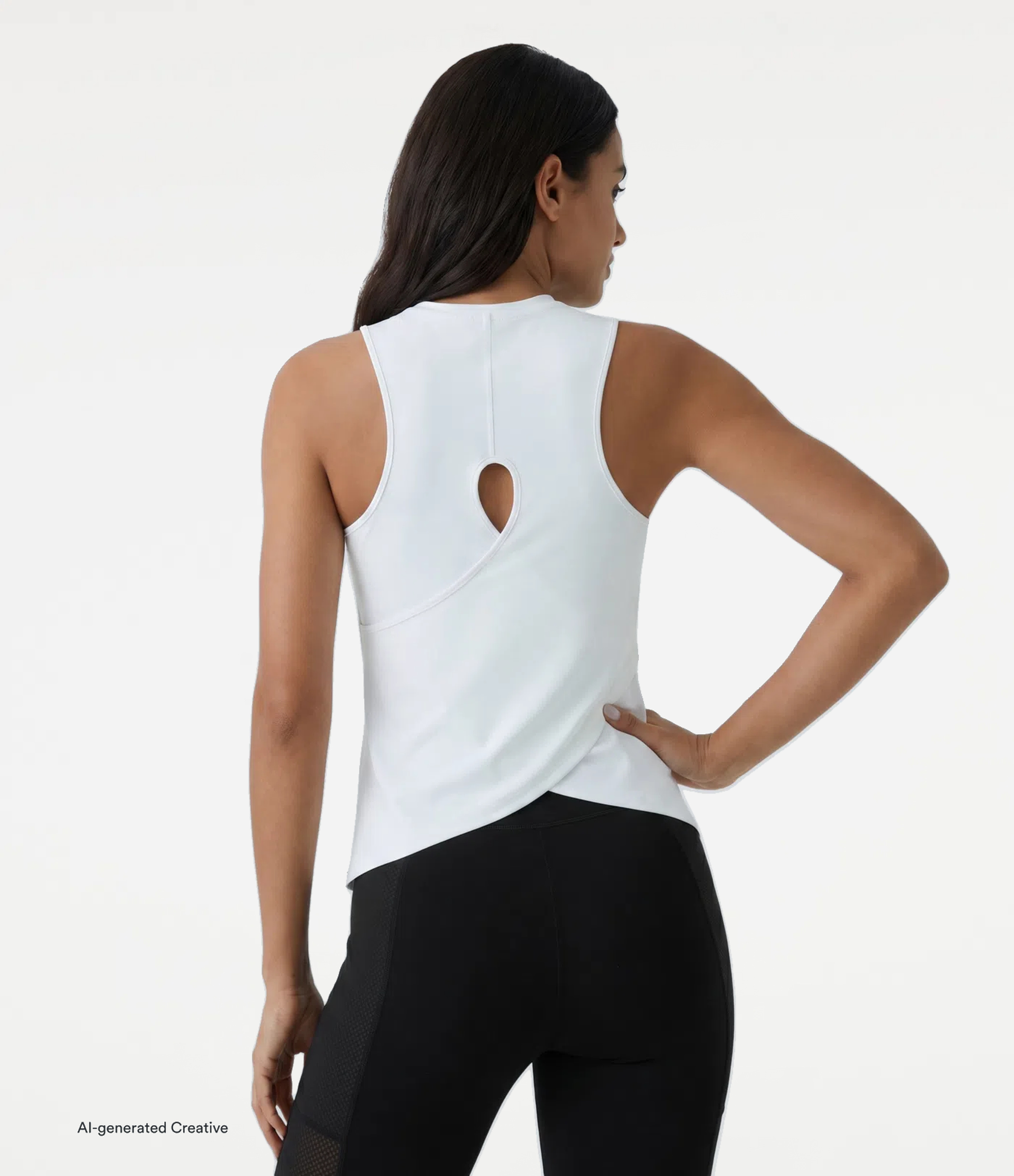 Cut Out Crossover Hem Solid Yoga Tank Top