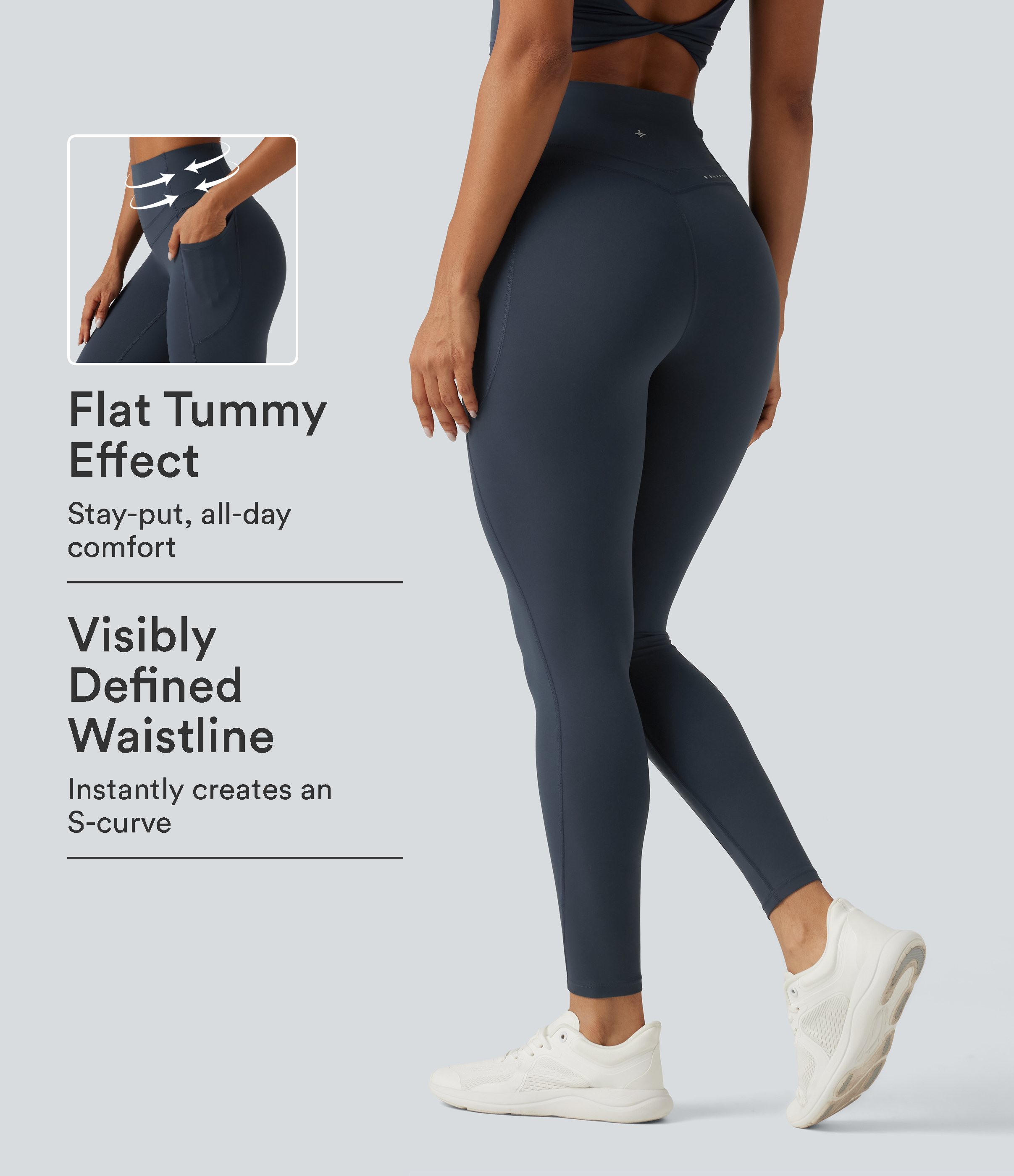 Halara UltraSculpt™ High Waisted Tummy Control Shaping Yoga Leggings with Pockets