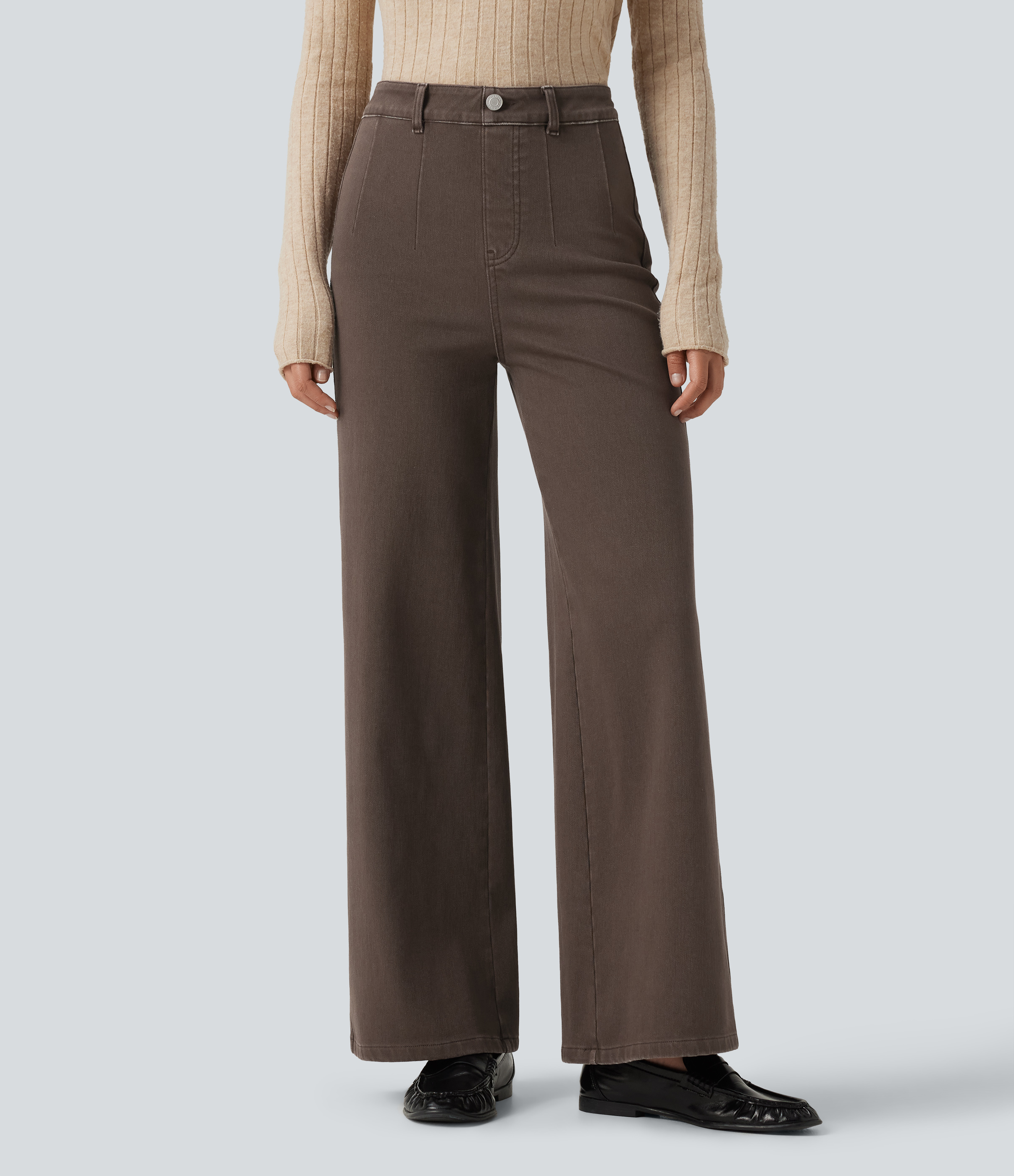 Halara Flex™ High Waisted Tummy Control Wide Leg Colorful Casual Jeans with Pockets