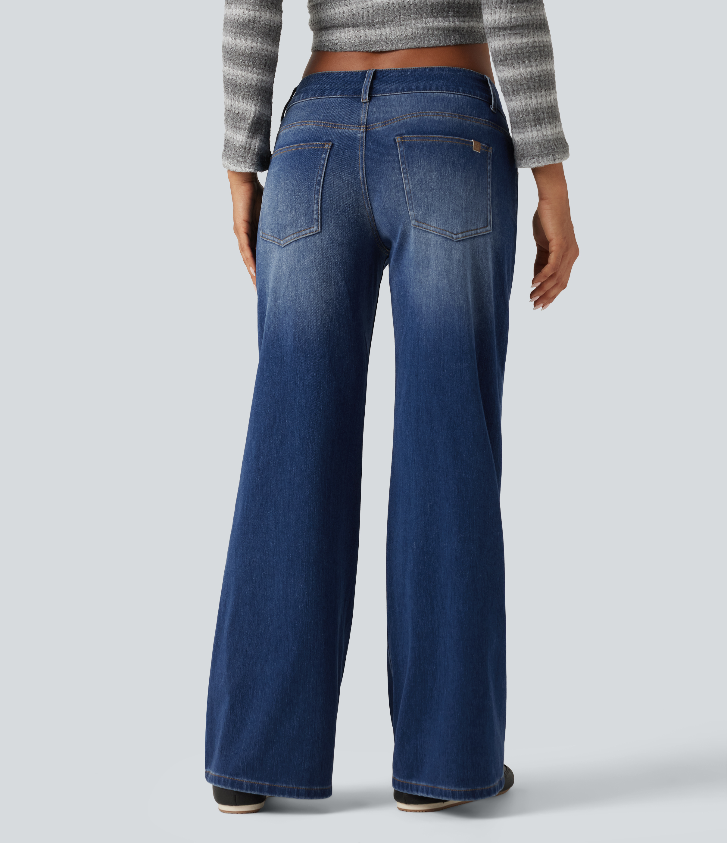 Tide Blue Denim Halara Flex™ - Lässige Jeans mit niedrigem Bund, mehreren Taschen und weitem Bein / 2