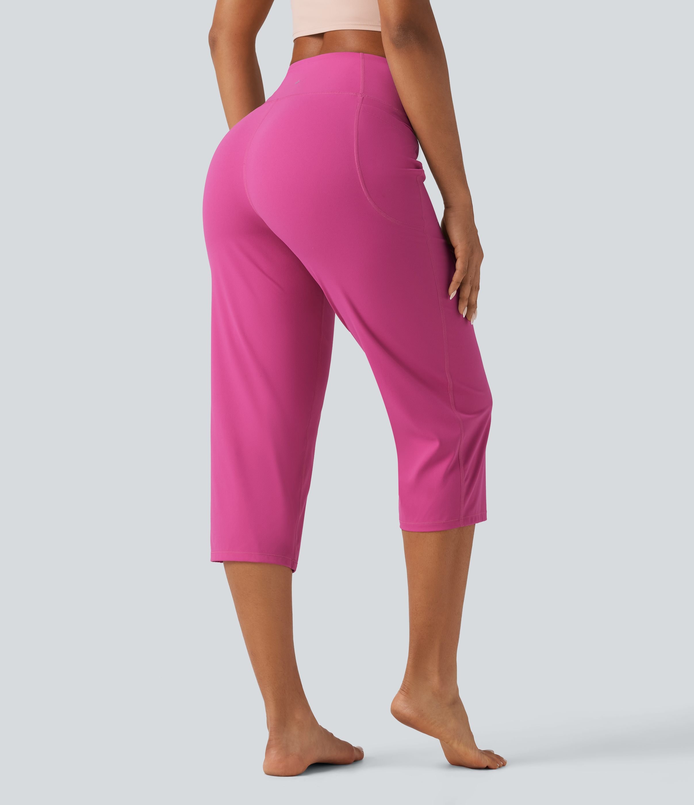 Fuchsia Purple Halara UltraSculpt™ pantalon capri de yoga taille haute, effet ventre plat, coupe droite, avec poches. / 2