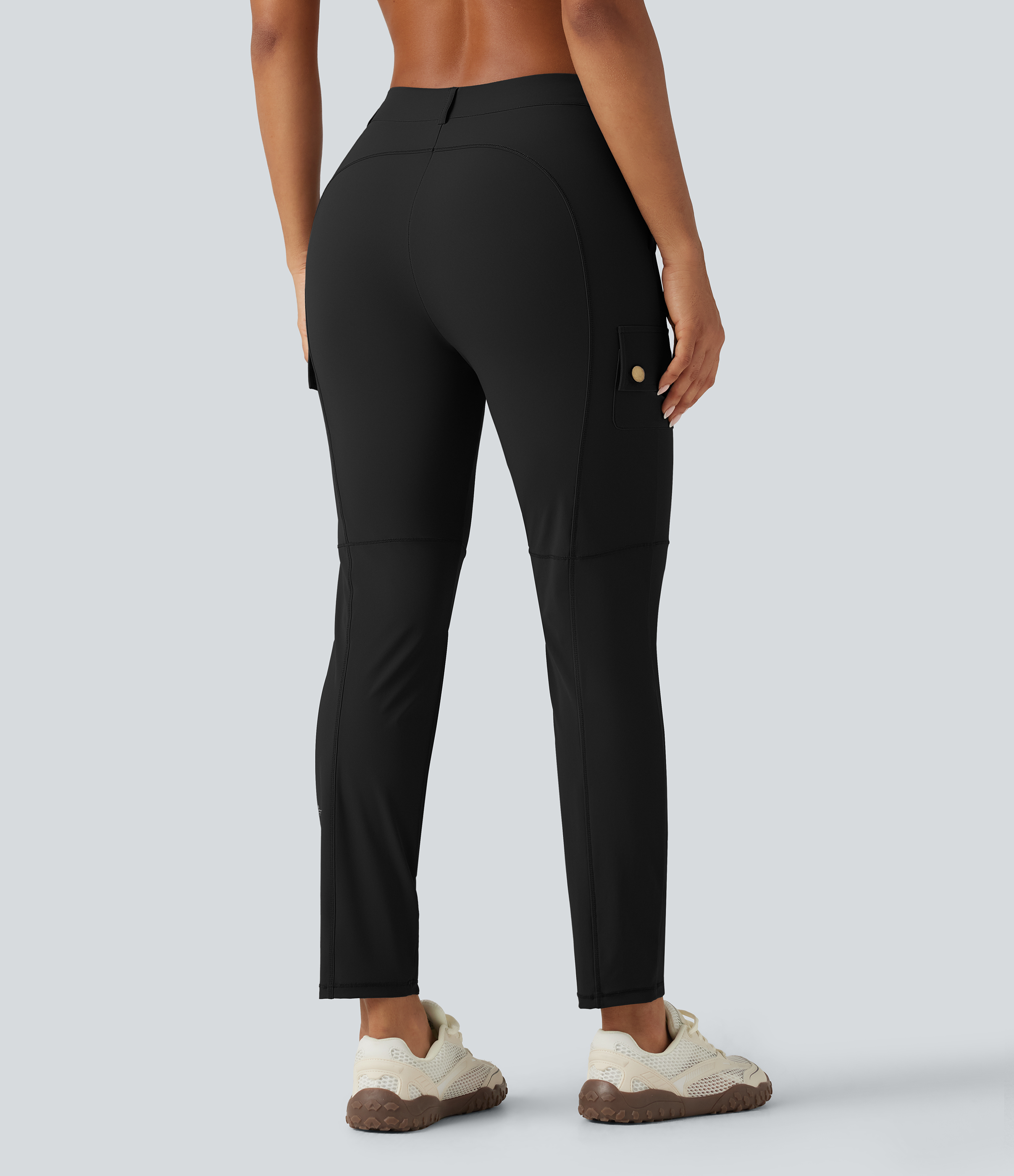 Noir Pantalon cargo de randonnée effet frais InstantCool skinny taille haute uni avec poches / 2