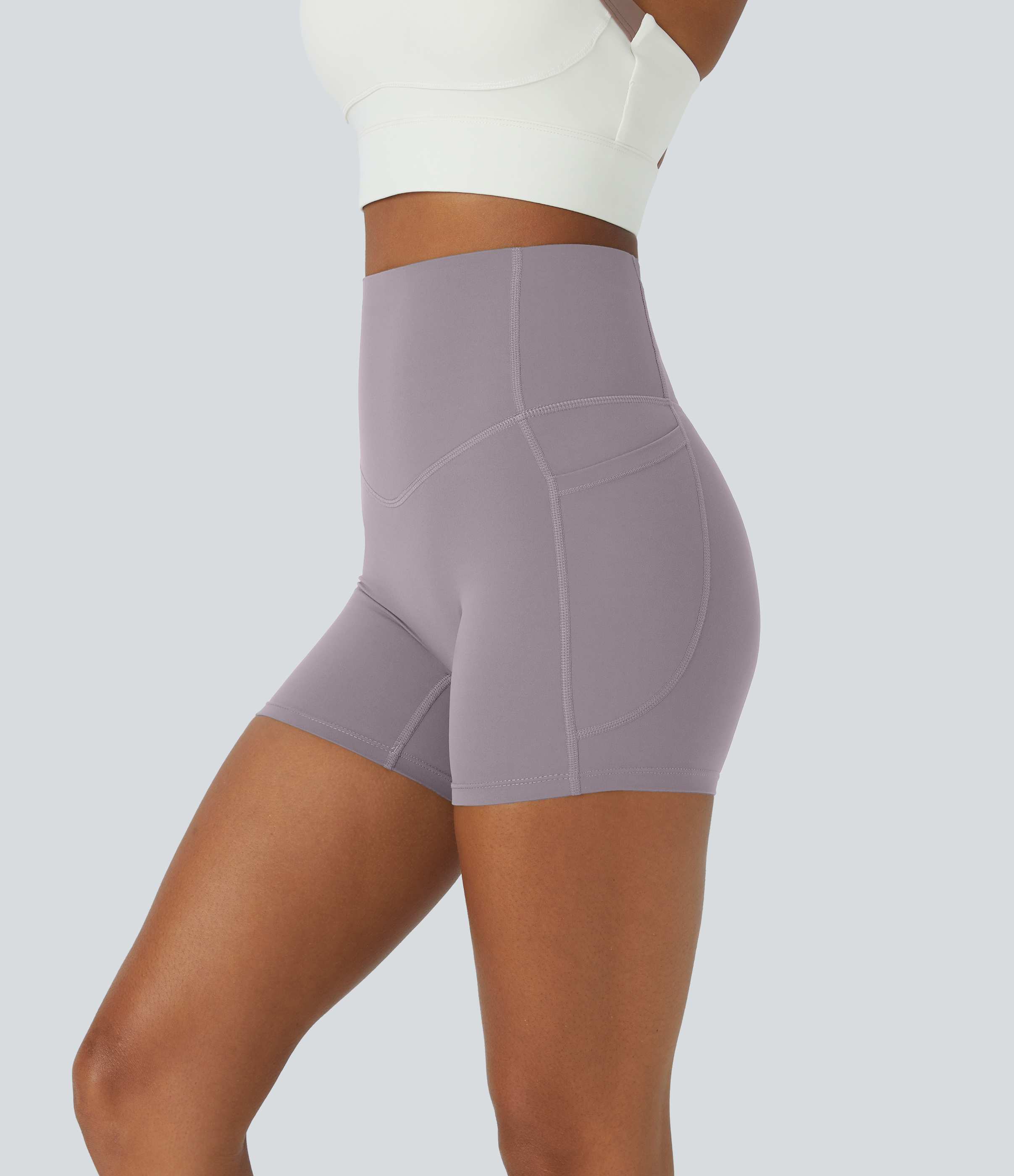 Halara UltraSculpt™ High Waisted Tummy Control Side Pocket Shaping Training Biker Shorts 5''