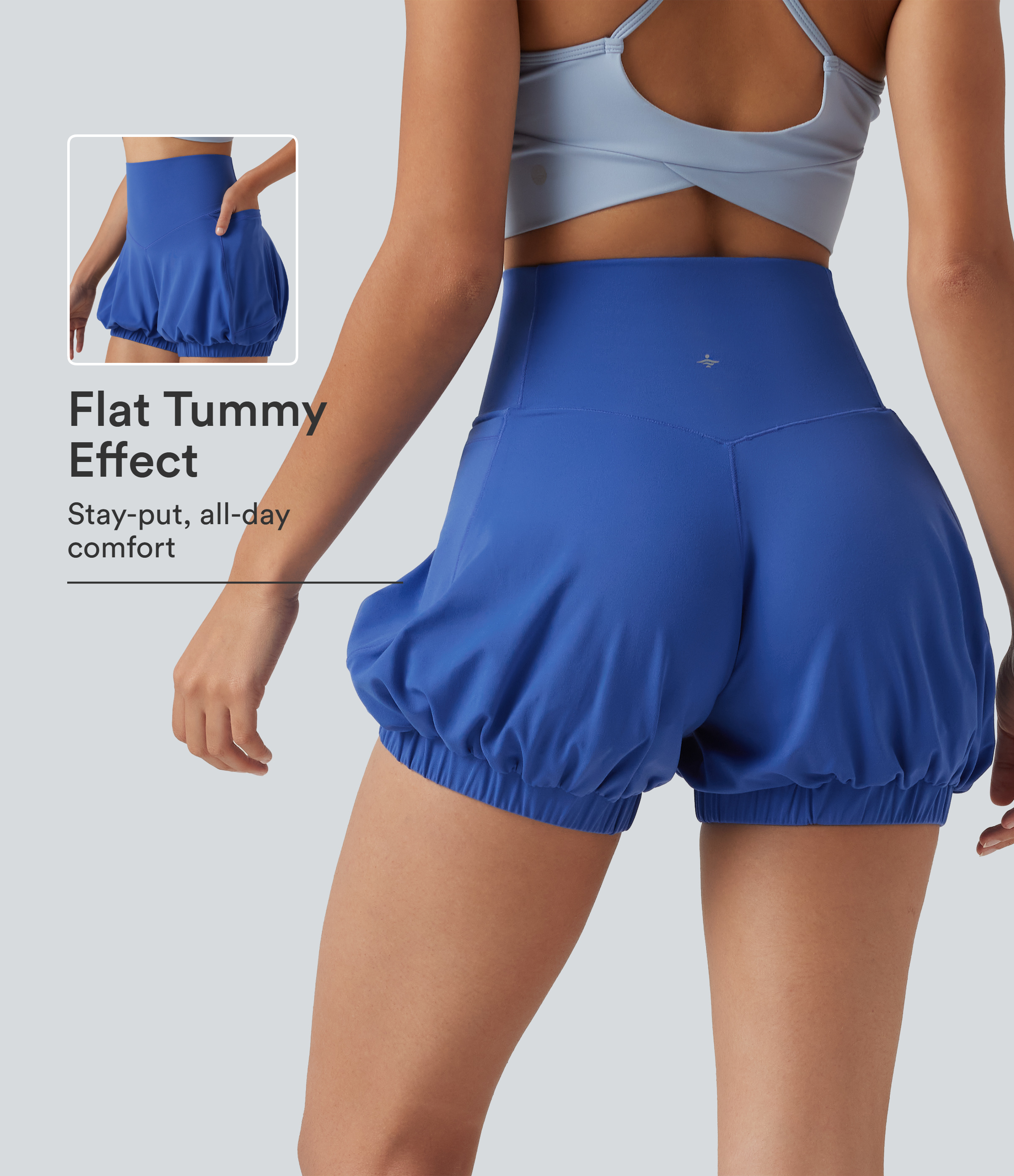 SoftlyZero™ High Waisted Tummy Control Dance Bubble Shorts 4'' with Pockets-UPF50+