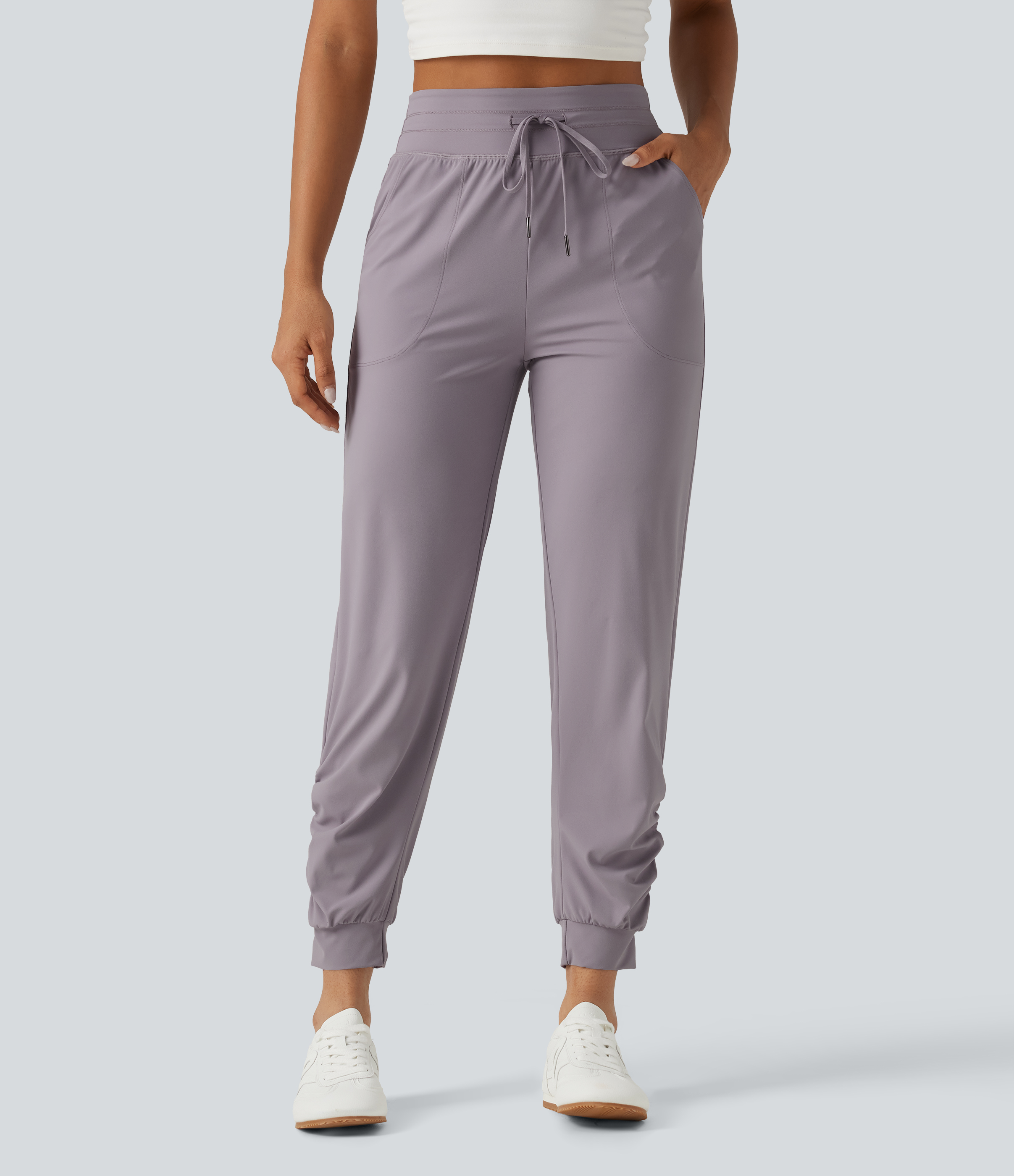 Halara UltraSculpt™ High Waisted Drawstring Ruched Yoga Joggers with Pockets