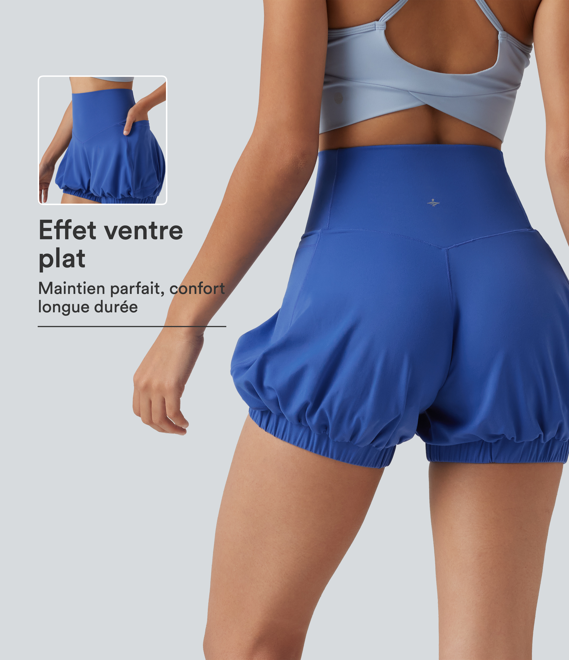 Short de danse SoftlyZero™ 10 cm taille haute gainant coupe ballon avec poches et protection solaire UPF50+