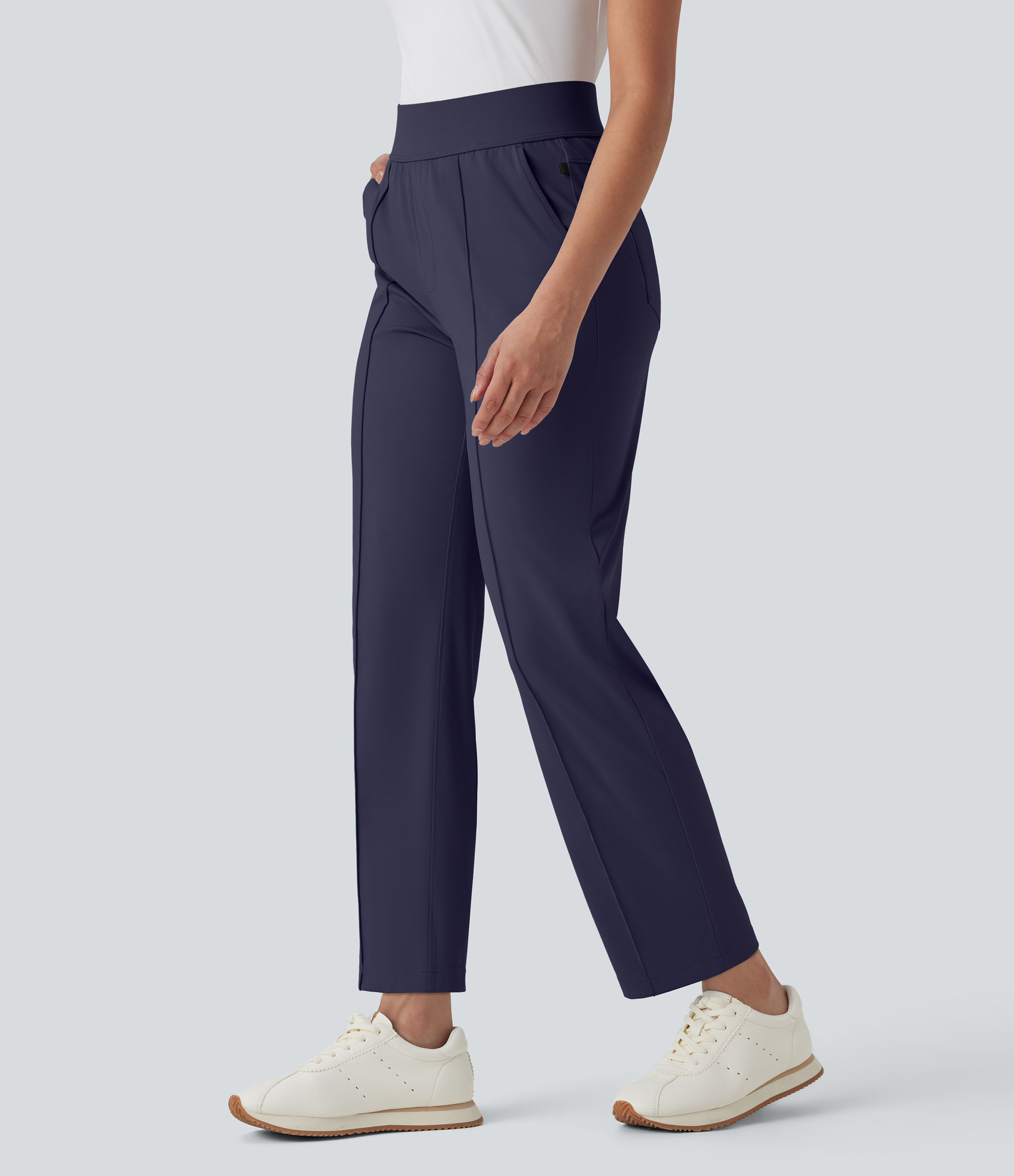 Mid High Waisted Pockets Quick Dry Golf Pants-Golf Tee-UPF40+
