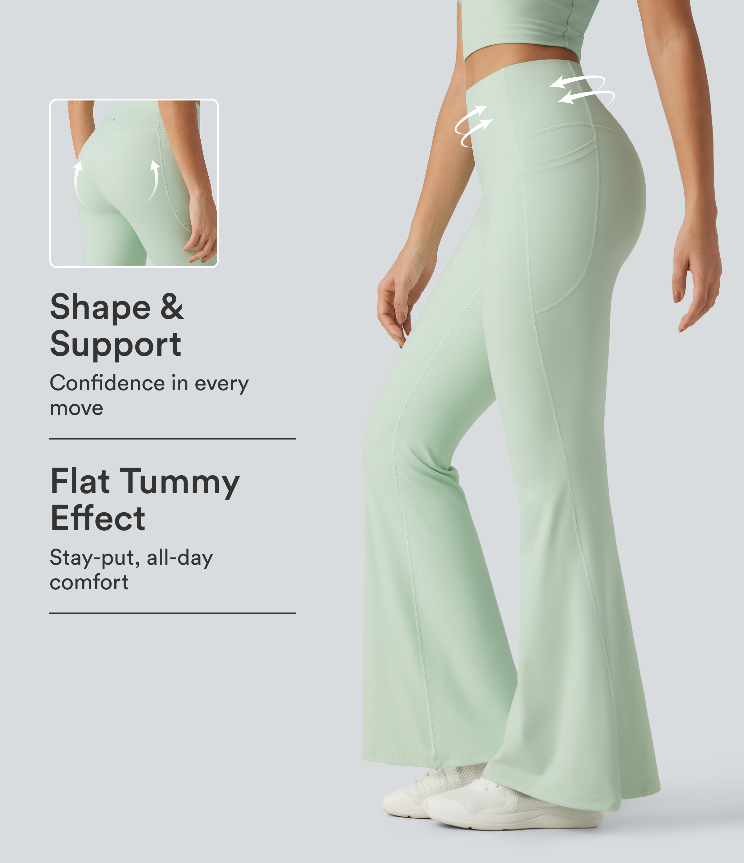 Halara UltraSculpt™ High Waisted Tummy Control Flare Yoga Leggings with Pockets